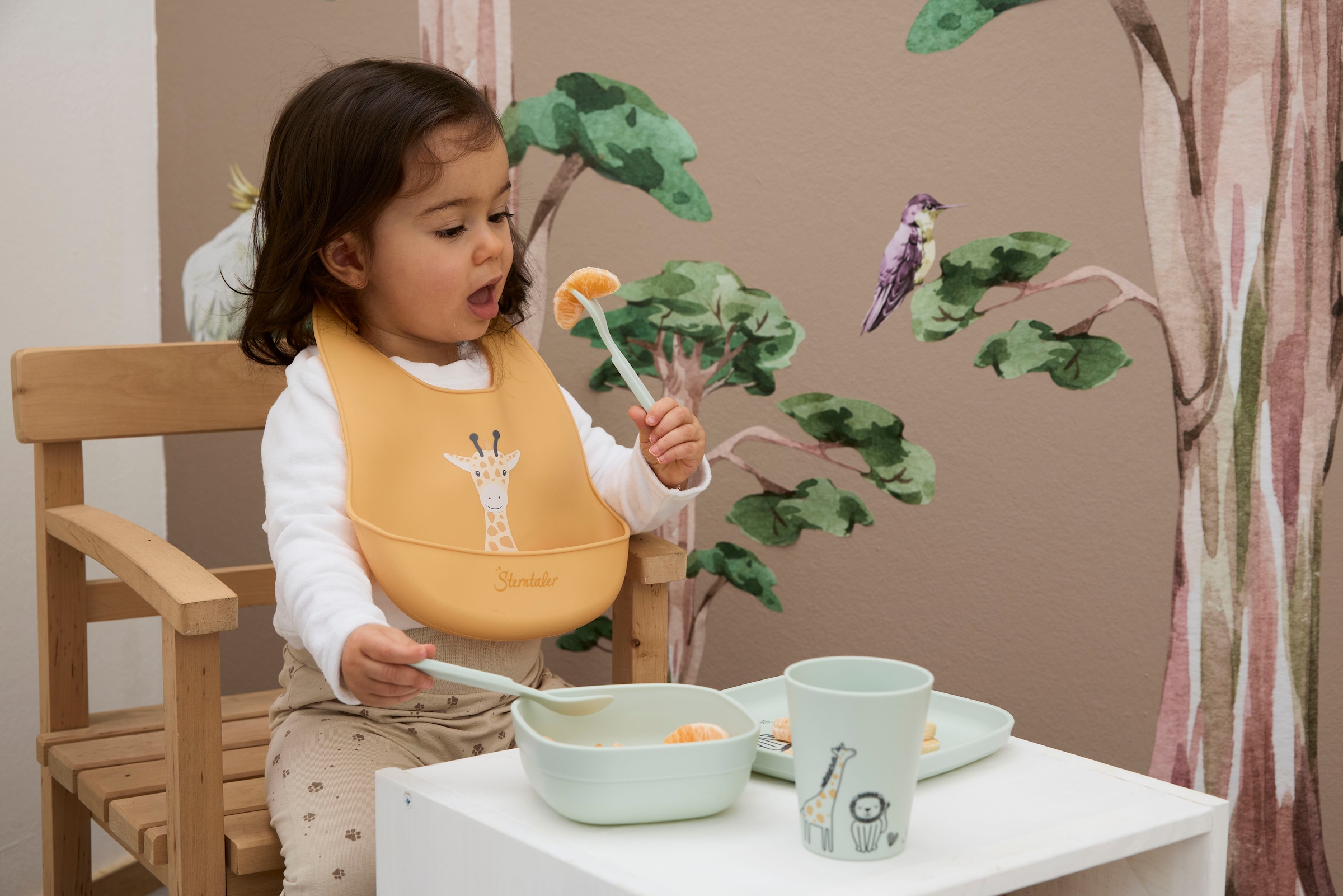 Sterntaler® Kindergeschirr-Set »Safari, eckig«, (5 tlg.)