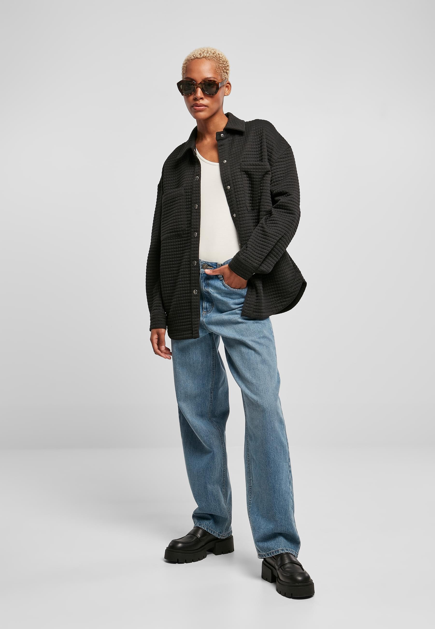 URBAN CLASSICS Sweatjacke »Urban Classics Damen Ladies Quilted Sweat Overshirt«