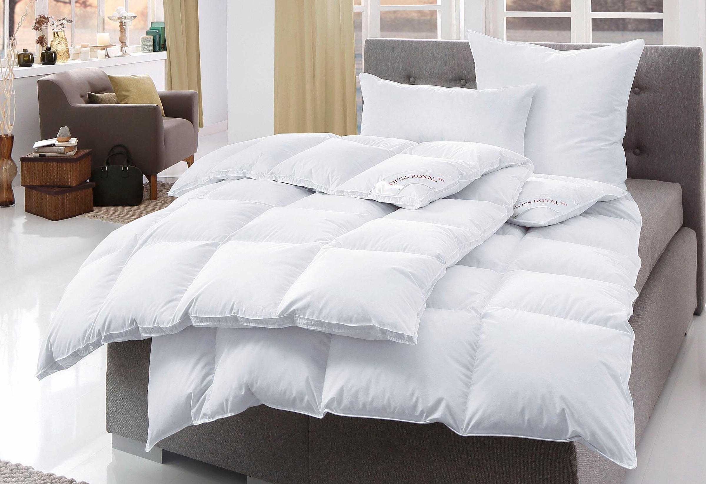Haeussling 1100000002199 "Swiss Royal" Bettdecken-Set mit Kopfkissen, 135x200 oder 155x220 cm, Sommer, Winter