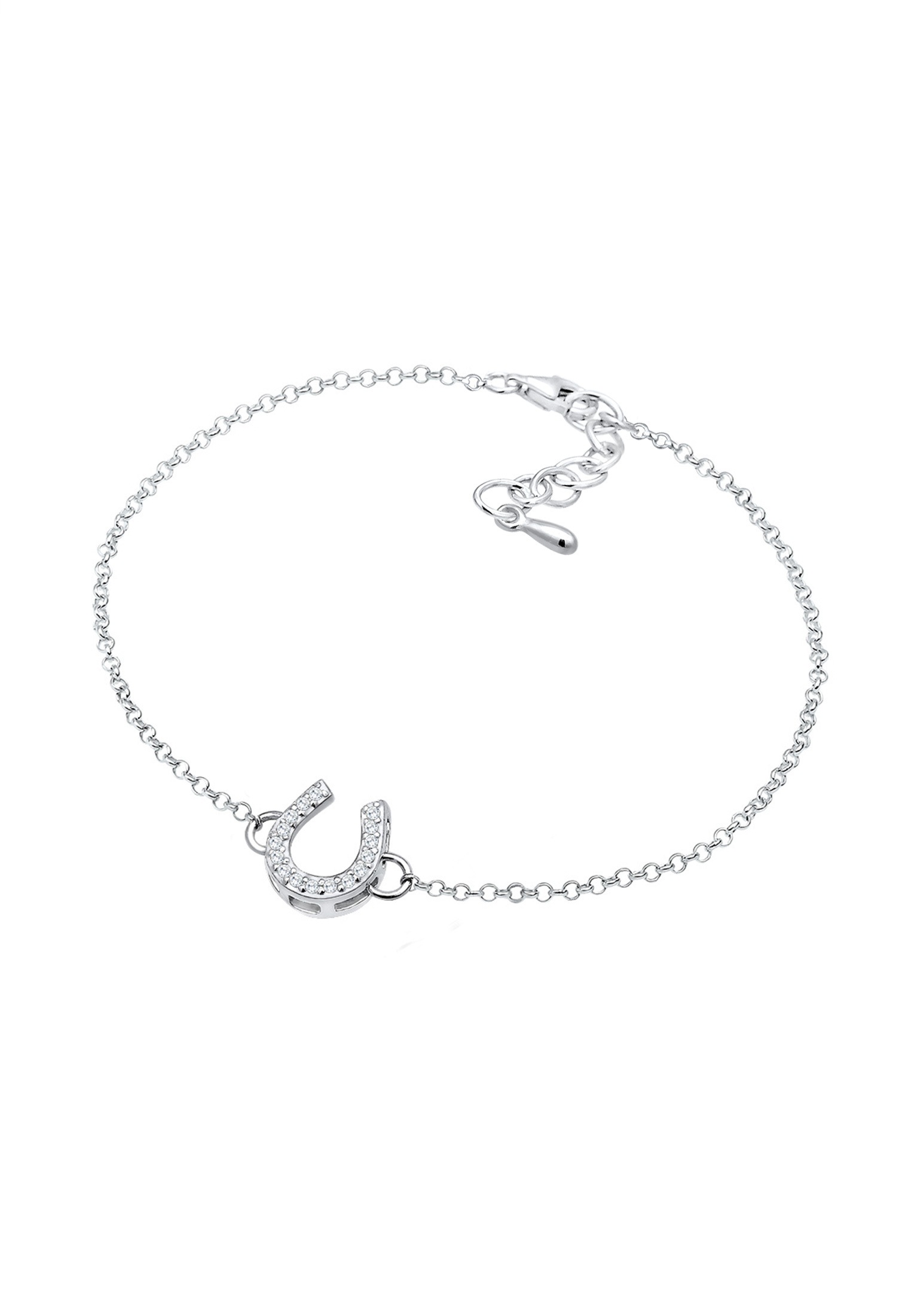 Elli Armband »Hufeisen Glücksbringer Zirkonia Steine 925 Silber«