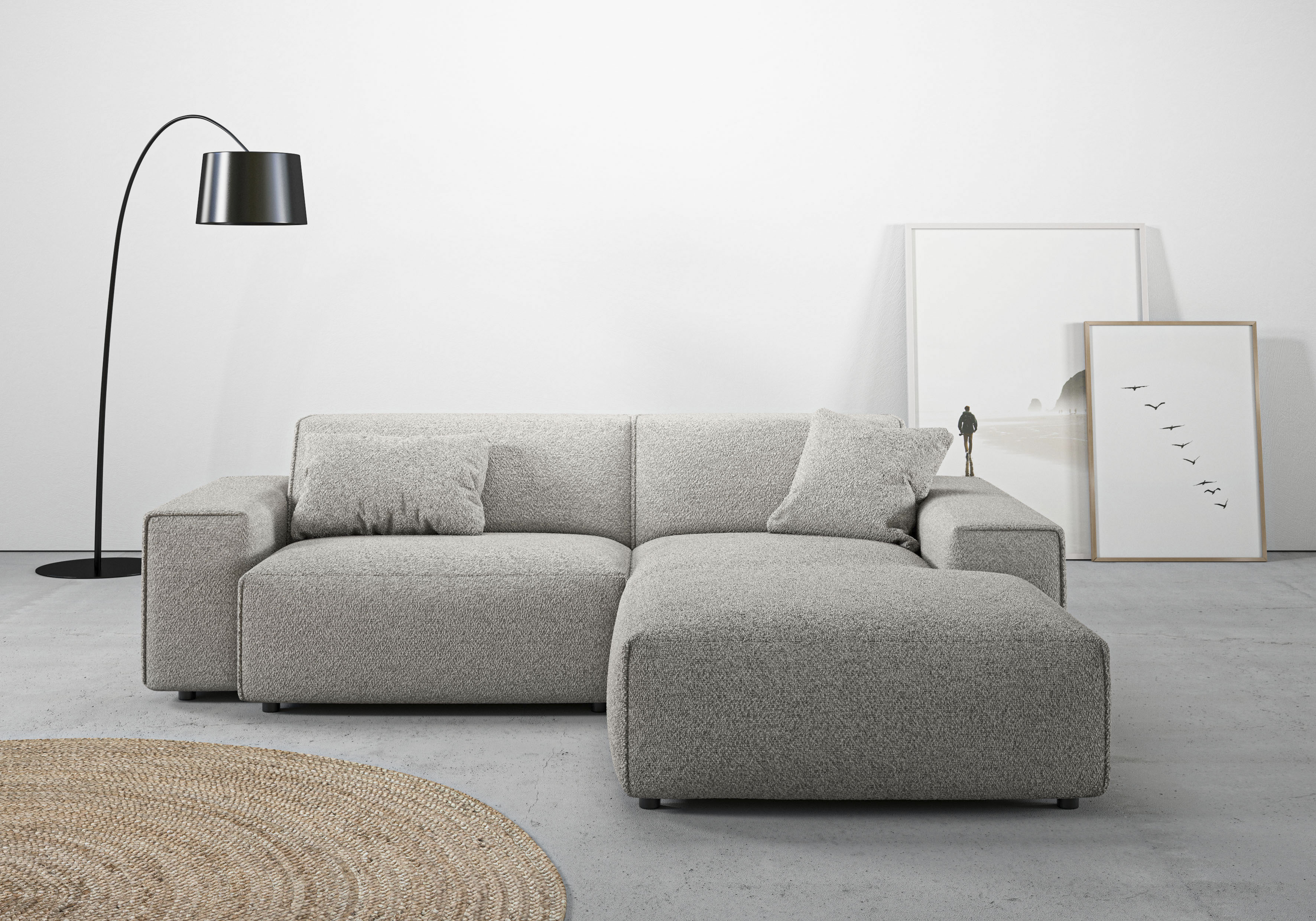 Home affaire Ecksofa "Glimminge L-Form auch in Breitcord, Feincord + Easy care-Bezug," Breite 234, Zierkissen
