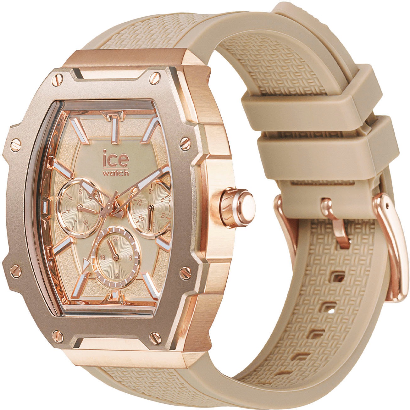 ice-watch Multifunktionsuhr »ICE boliday - Steel - Medium - MT«, Quarzuhr, Armbanduhr, Damenuhr, analog, Silikonarmband, Datum