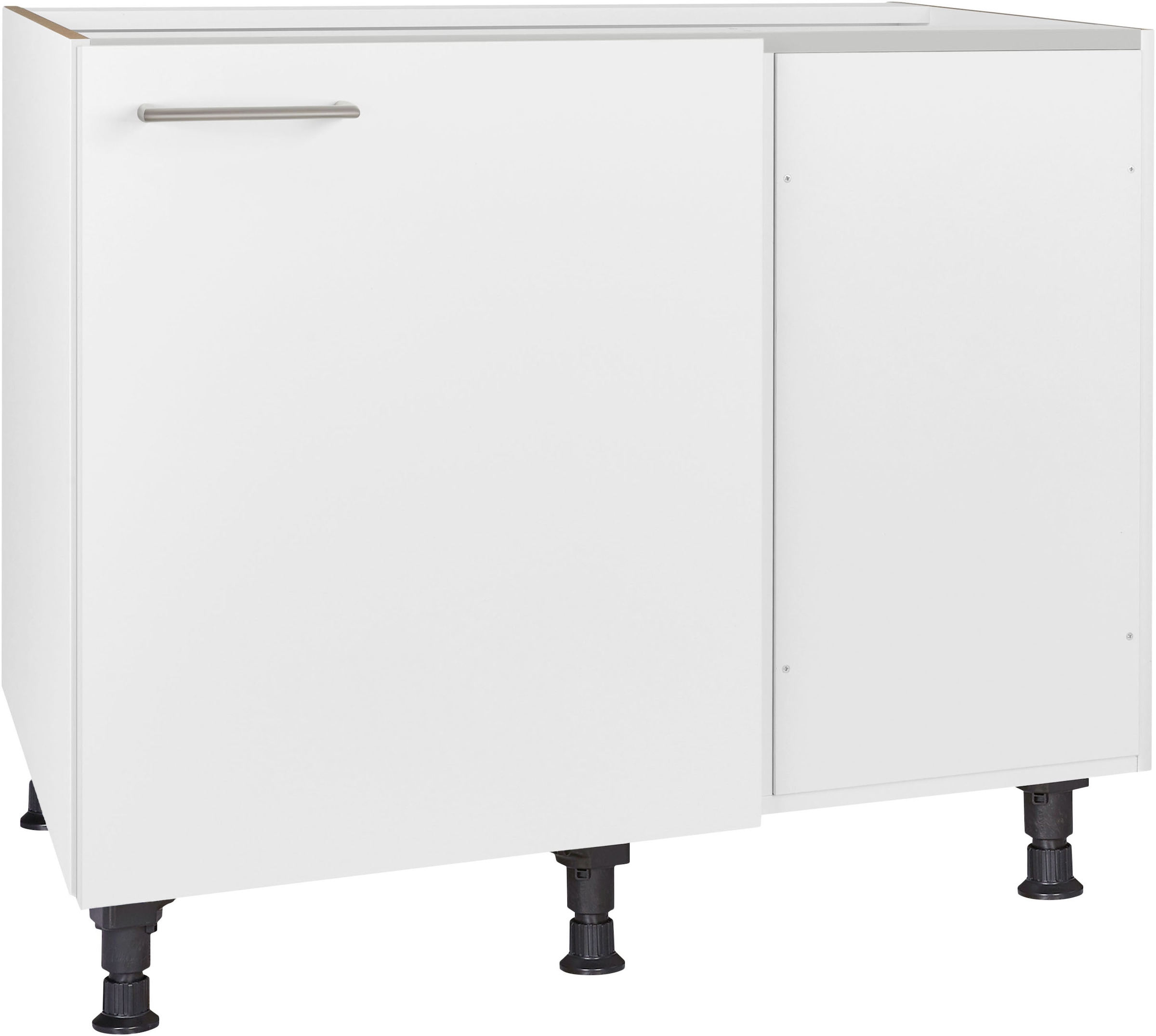 nobilia® Eckunterschrank »"Laser", vormontiert« mit höhenverstellbaren Sockelfüßen, Breite 100 cm