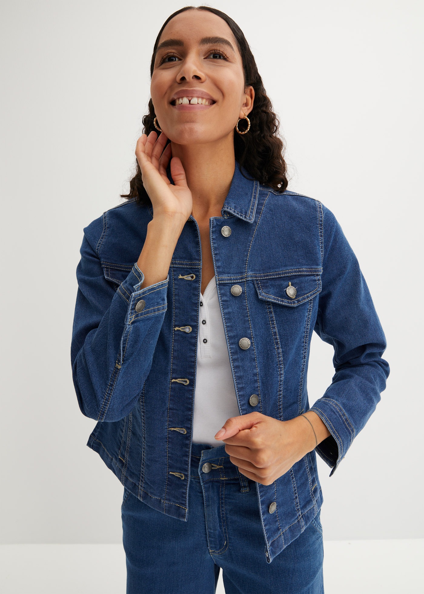 bonprix Jeansjacke bequeme Passform, mit Brust- und Eingriffstaschen günstig online kaufen