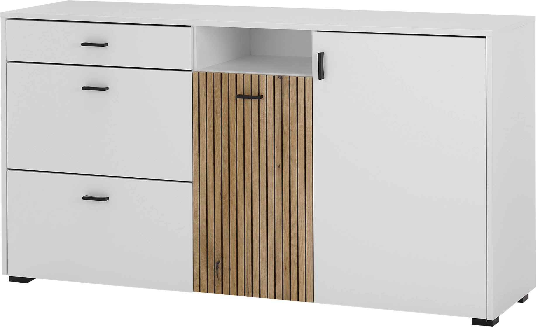 Home affaire Sideboard "Hudson" in moderner Trendfarbe, Griffe aus Metall ( günstig online kaufen