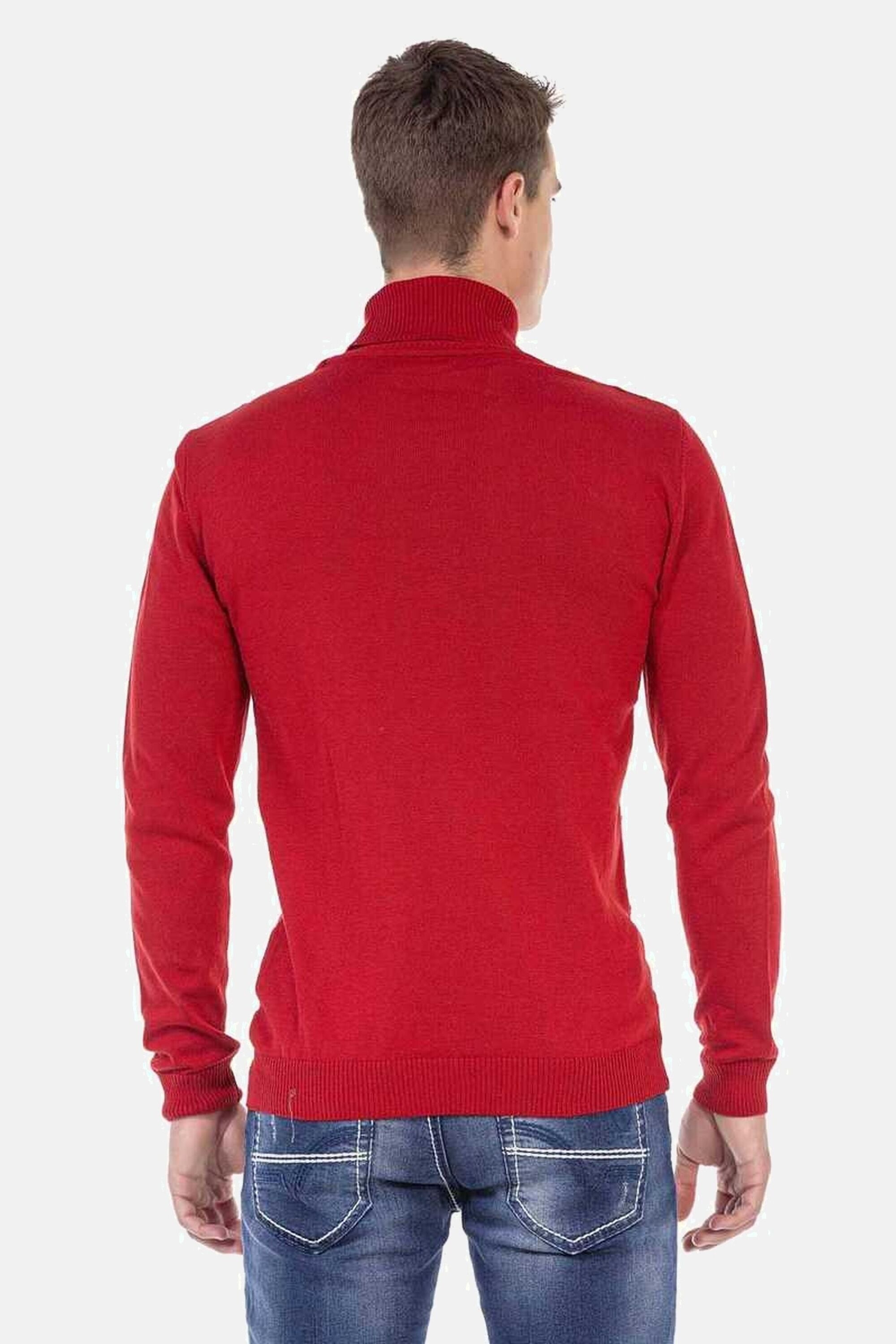 Cipo & Baxx Rollkragenpullover "Pullover", (1 tlg.), mit kariertem Strickmu günstig online kaufen