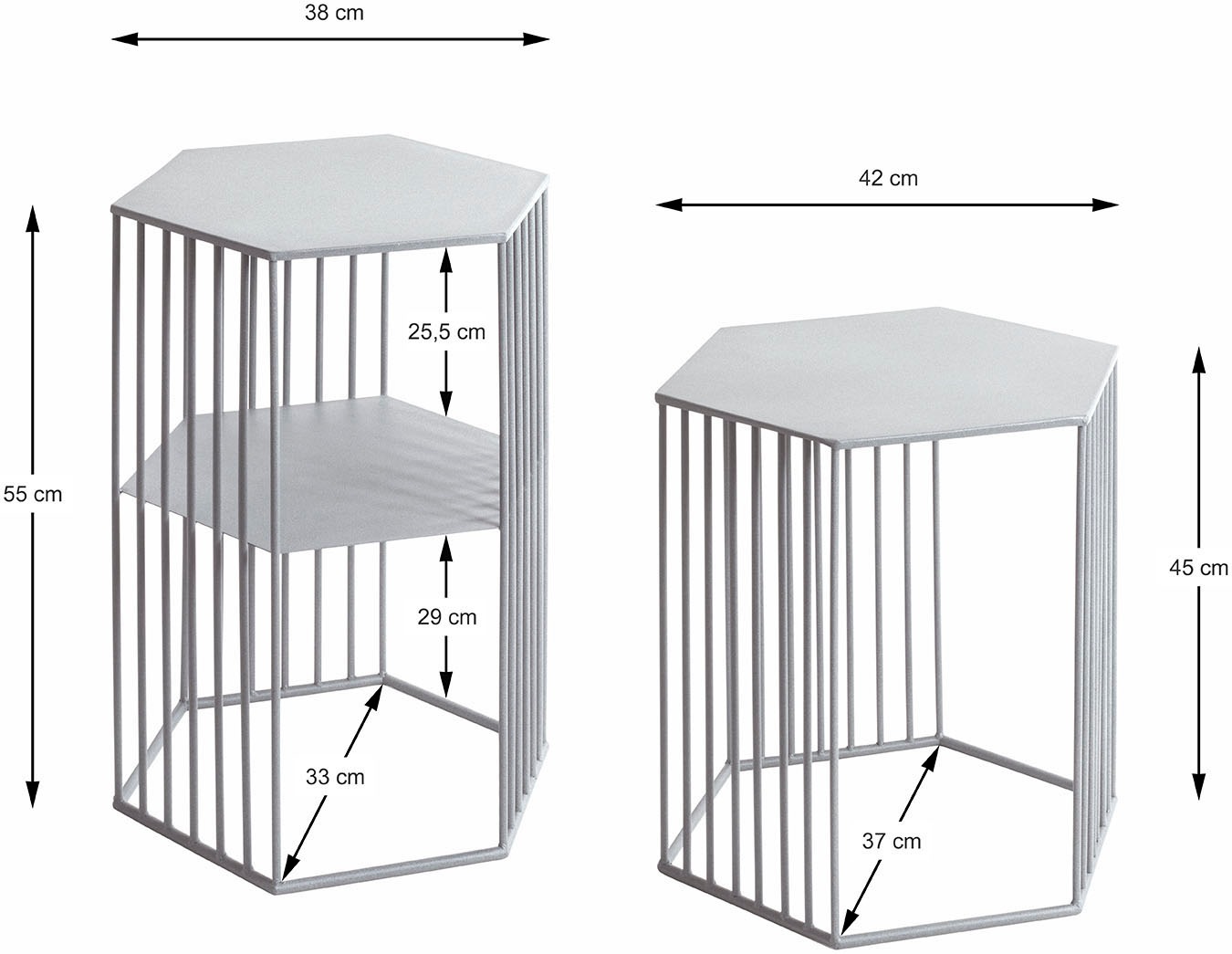HAKU Beistelltisch »2er Set Beistelltische« Set, 2er Set, 2 Stk. tlg. auch für den geschützten Außenbereich geeignet
