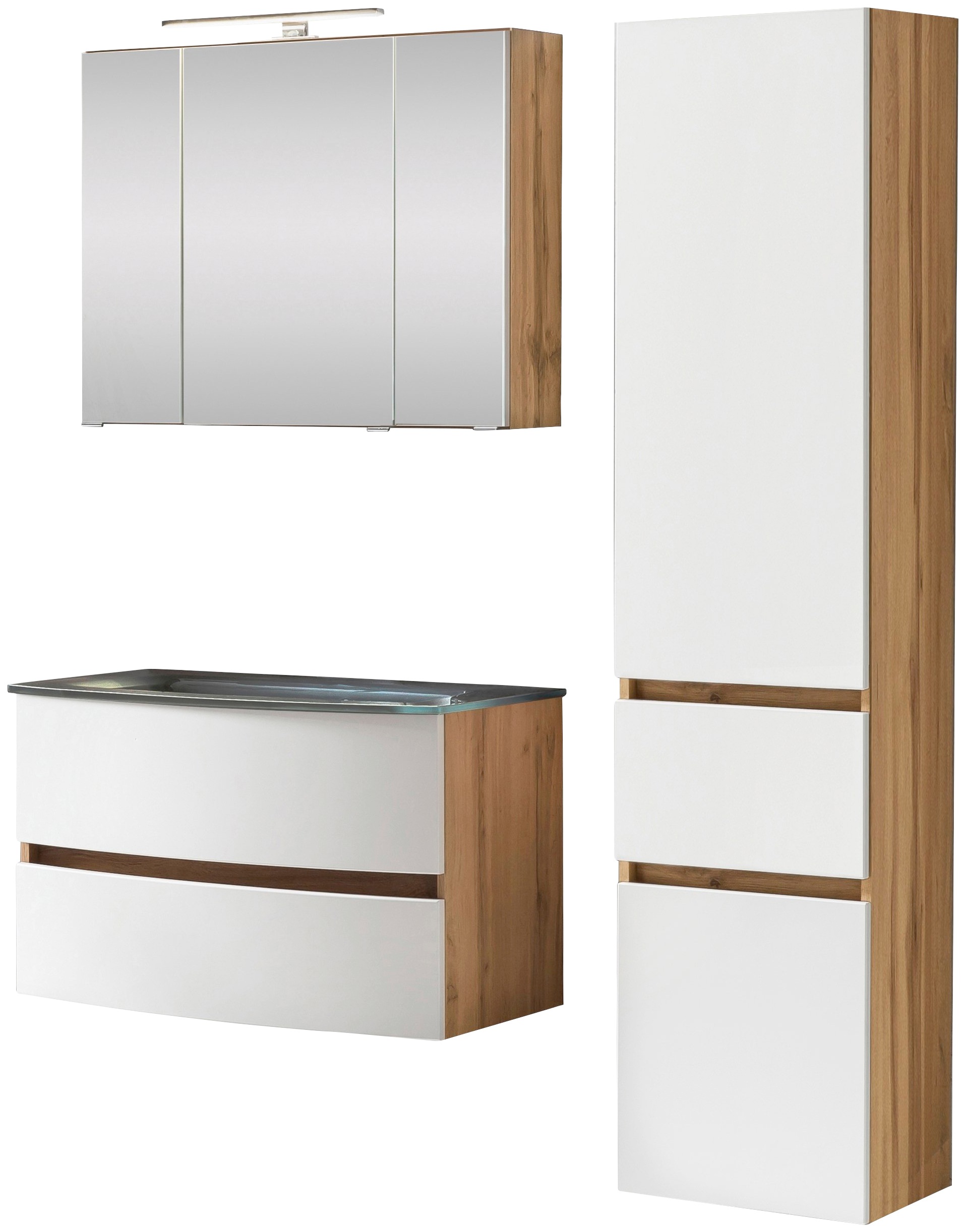 welltime Badezimmer-Set "Kaunas" Set, 3 Stk. tlg. bestehend aus Waschtisch- günstig online kaufen