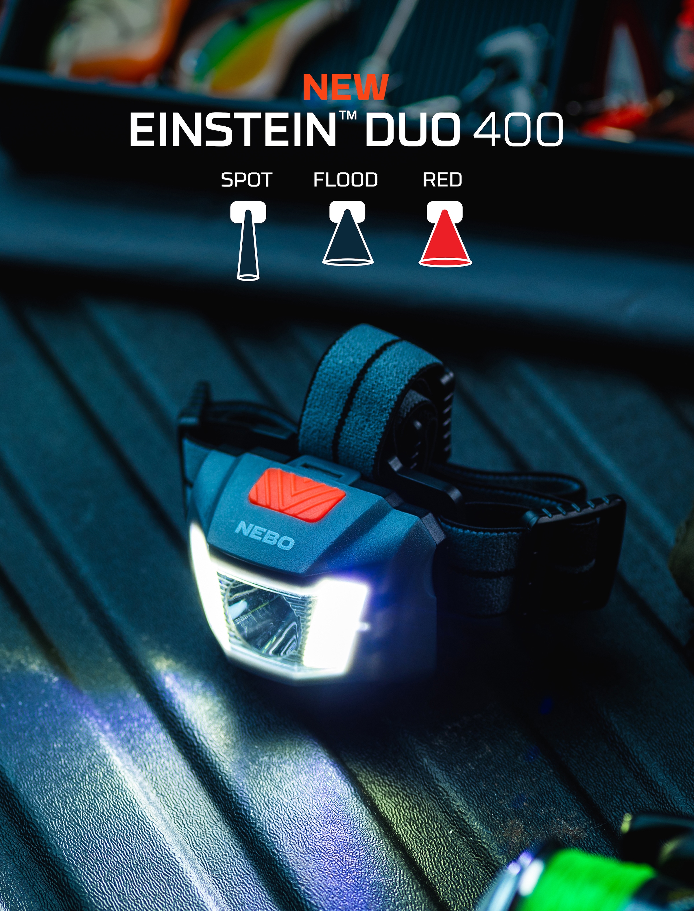 NEBO LED Stirnlampe »Nebo EINSTEIN DUO 400« Set, Stirnlampe, Strinband, 2 Stk. tlg.