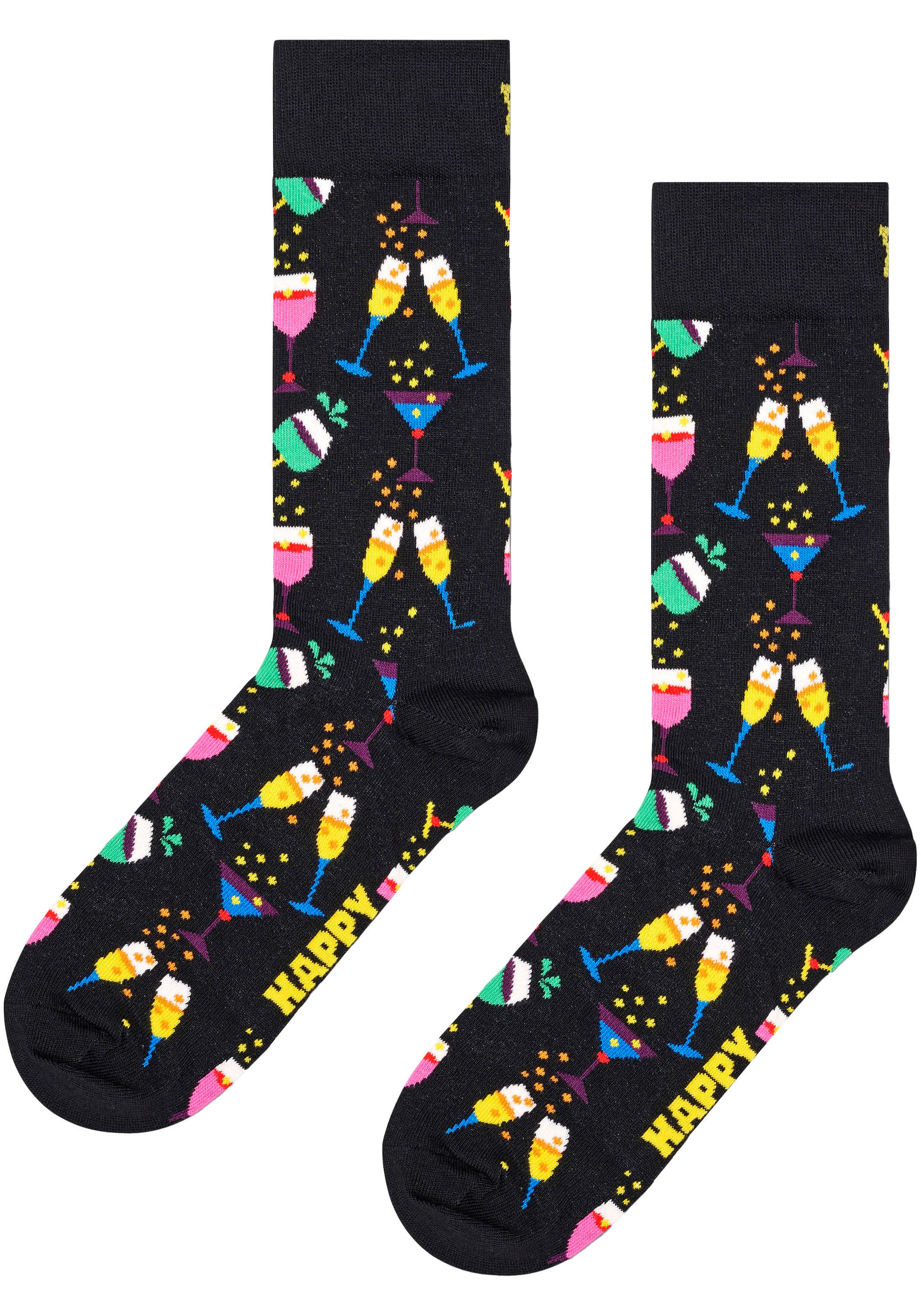 Happy Socks Langsocken, (2er Pack), mit Partymotiv