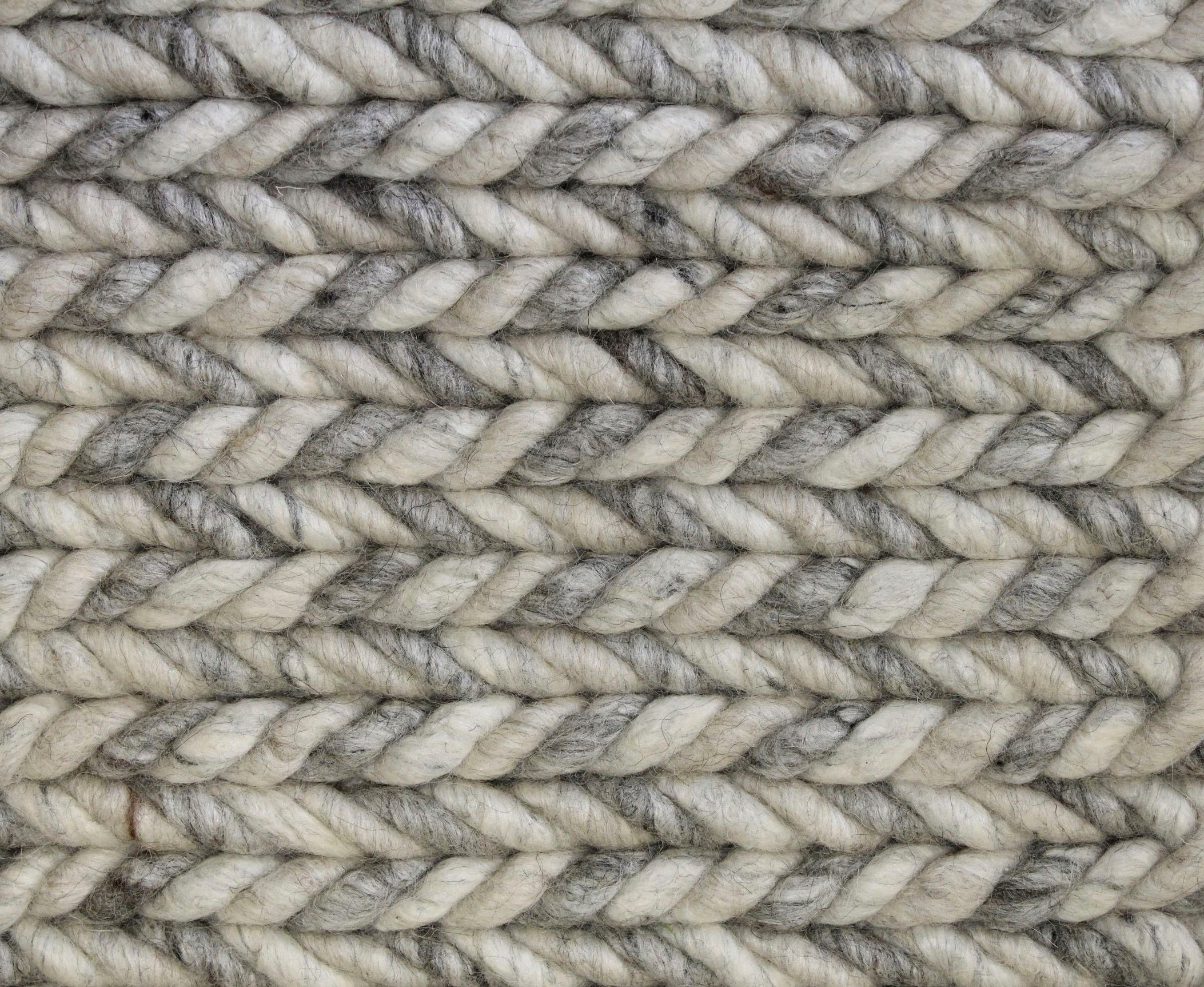 Hochflor-Teppich DEKOWE "Enja", grau, B:70cm H:25mm L:140cm, Viskose, Wolle, Teppiche, Handweb Teppich, Strickoptik, handgewebt 3