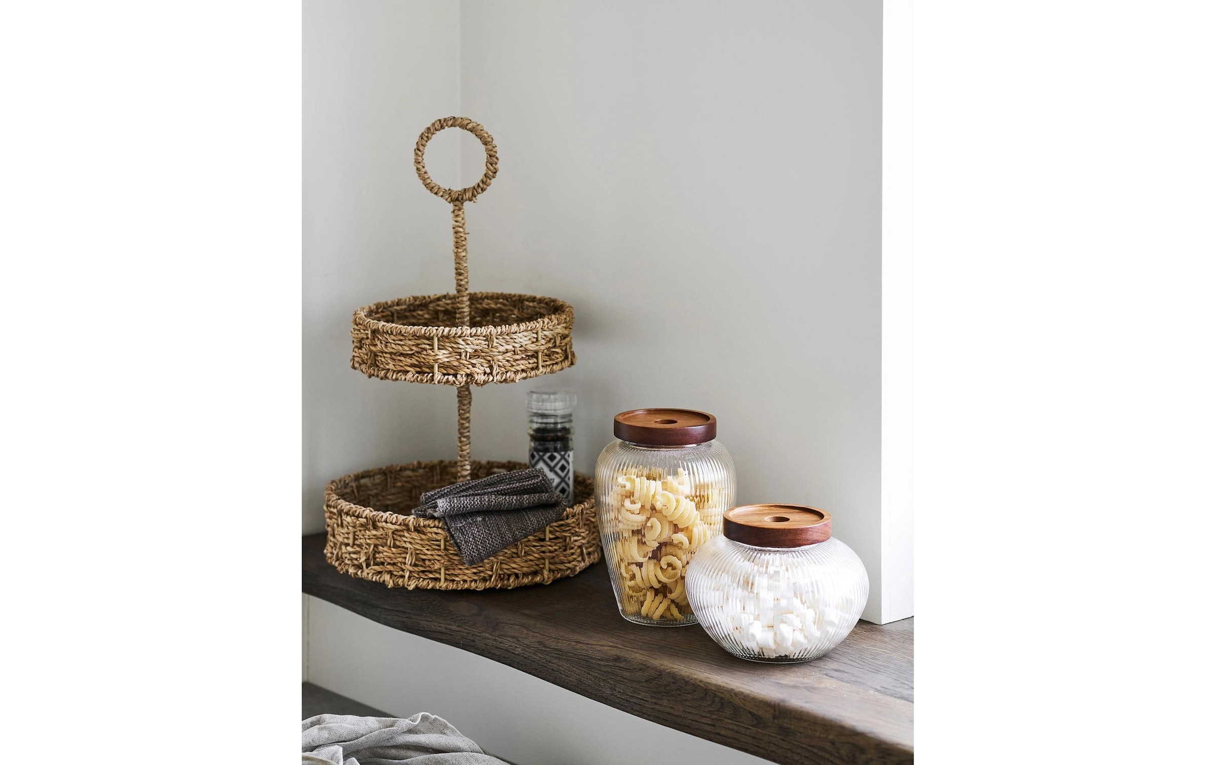 House Nordic Vorratsglas »Maya, 2er-Set« Zweiteiliges Aufbewahrungsset aus Glas und Akazienholz