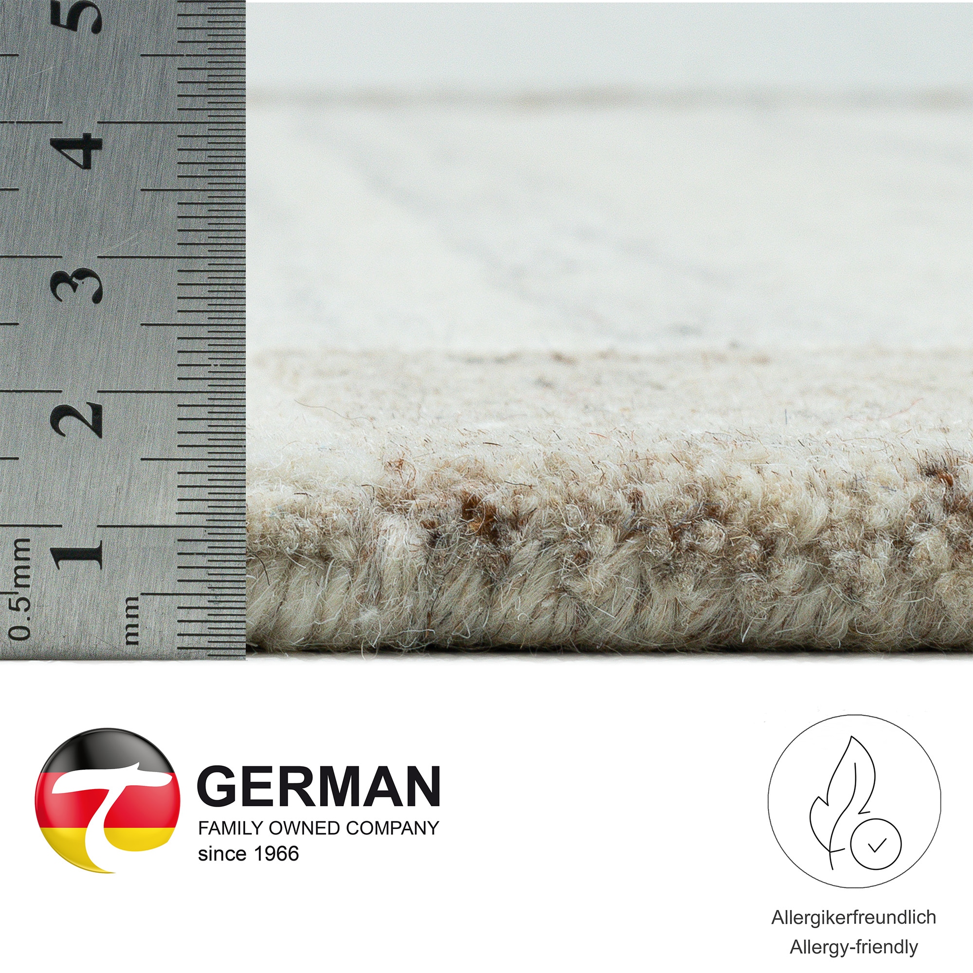 THEKO Wollteppich »Natural Garden« rechteckig 14 mm Höhe reine Wolle, mit Bordüre, handgetuftet, Wohnzimmer