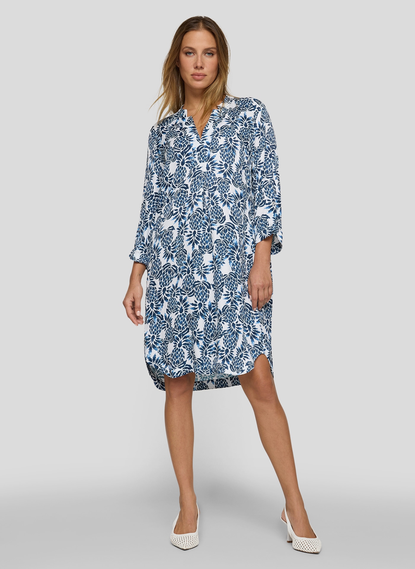 Rabe Druckkleid Eingrifftaschen mit floralem Allover-Print günstig online kaufen