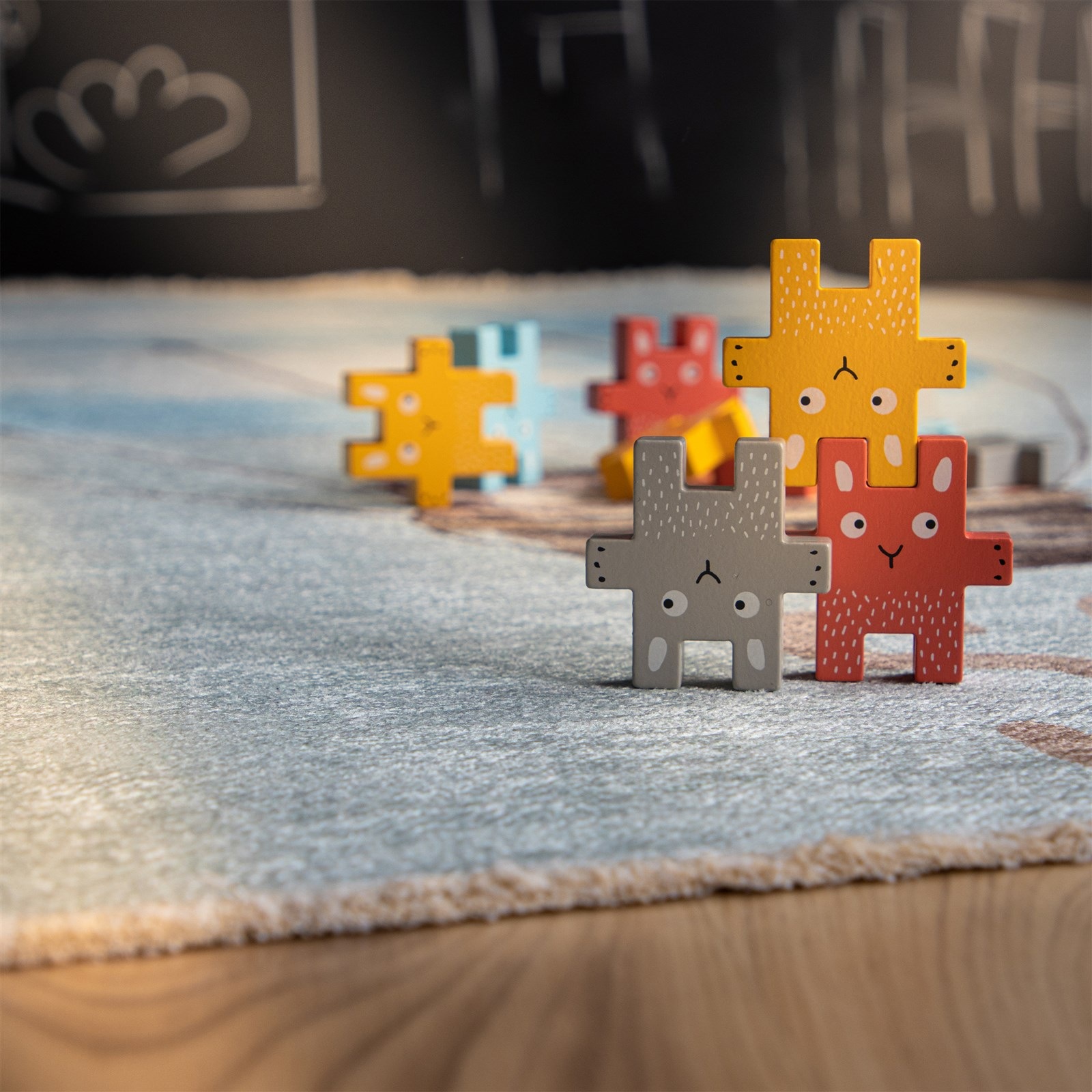 Thumbnail - Kayoom Kinderteppich "Joanna 611" rechteckig 6 mm Höhe Kurzflor, Heißluftballon