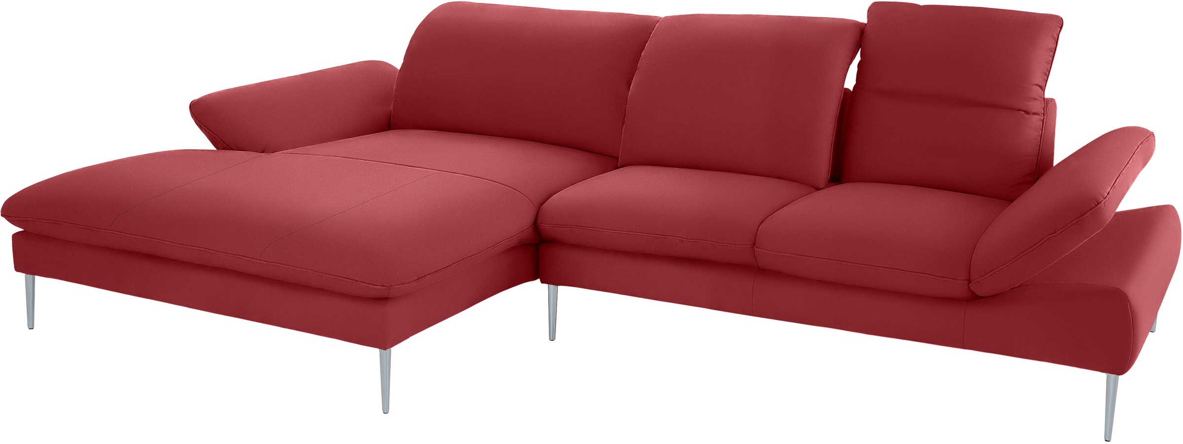 W.SCHILLIG Ecksofa »enjoy&MORE, Designsofa, bequem, zeitlos und elegant, L-Form«, mit Sitztiefenverstellung, Füße silber matt, Breite 340 cm