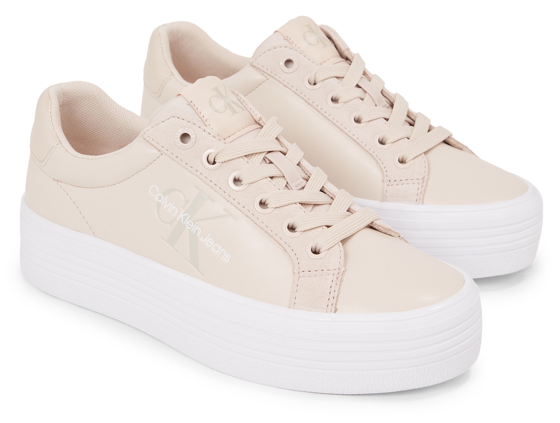 Calvin Klein Jeans Plateausneaker "BOLD VULC FLATF LOW MIX ML MTR", mit weichem Schaftrand, Freizeitschuh, Halbschuh, Sc