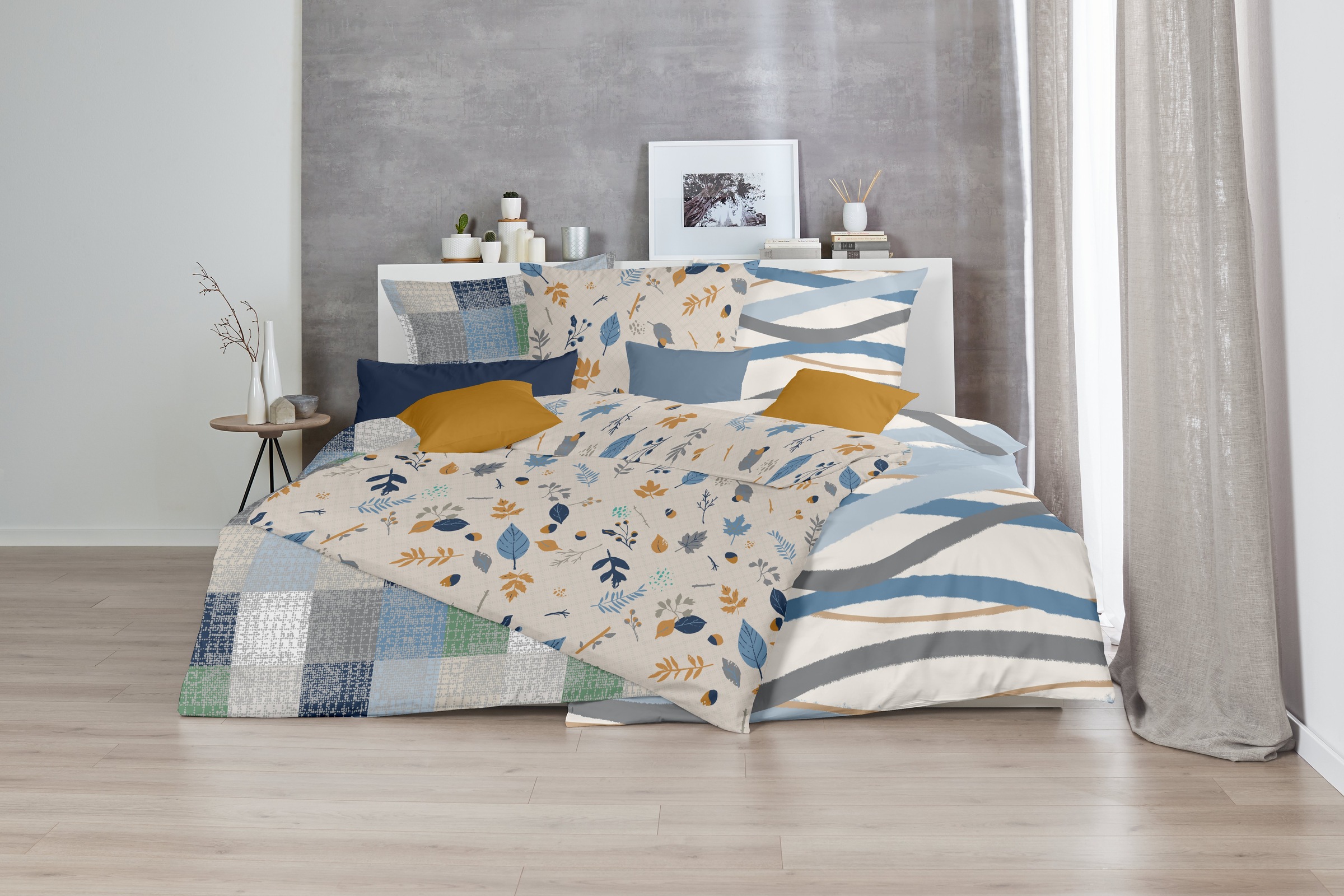 Primera Bettwäsche »Biber-Bettwäsche Branches« 2 Stk. tlg. mit floralen Motiven