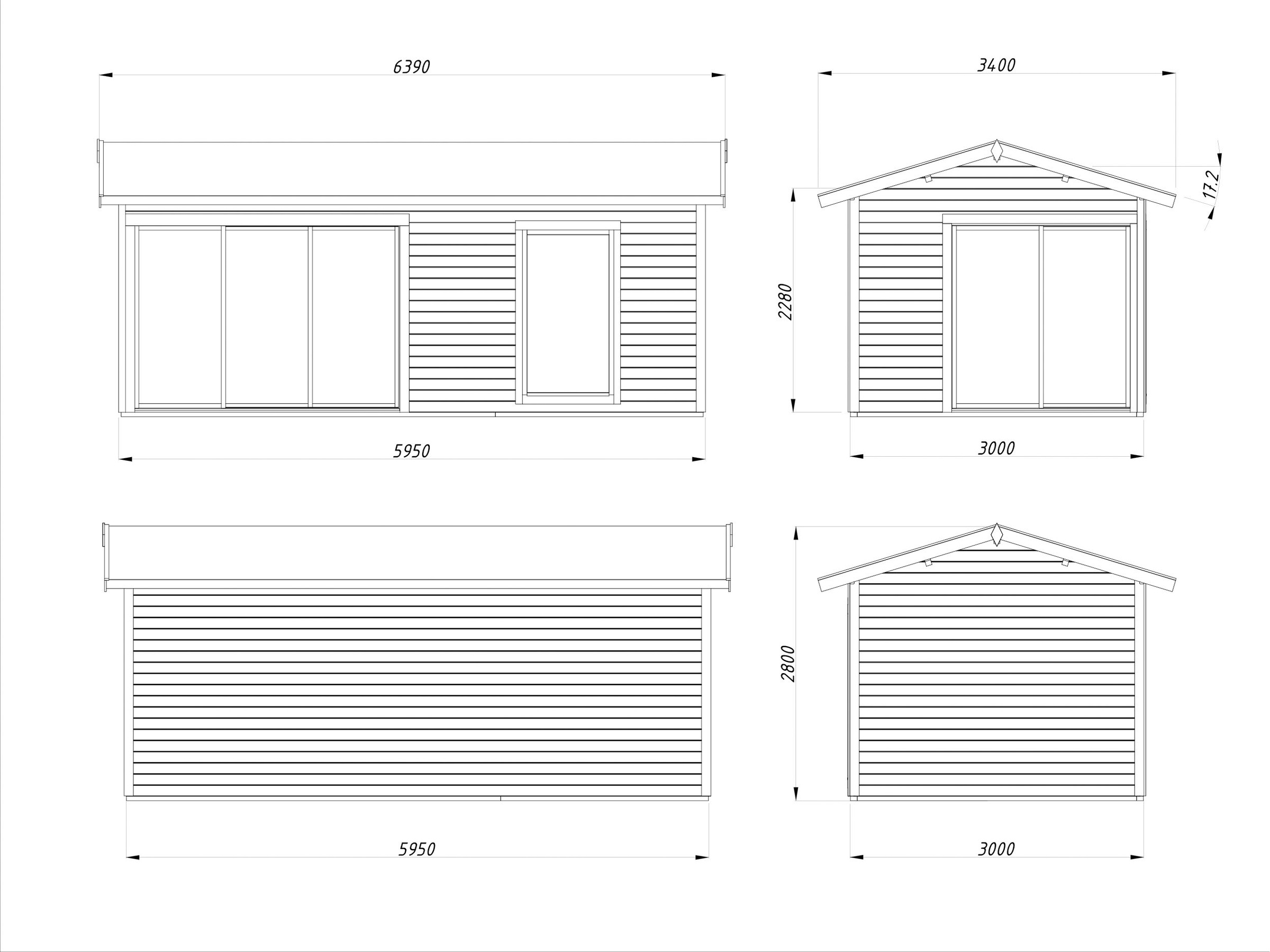 Palmako Gartenhaus »Amanda Slide« verschiedene Farben