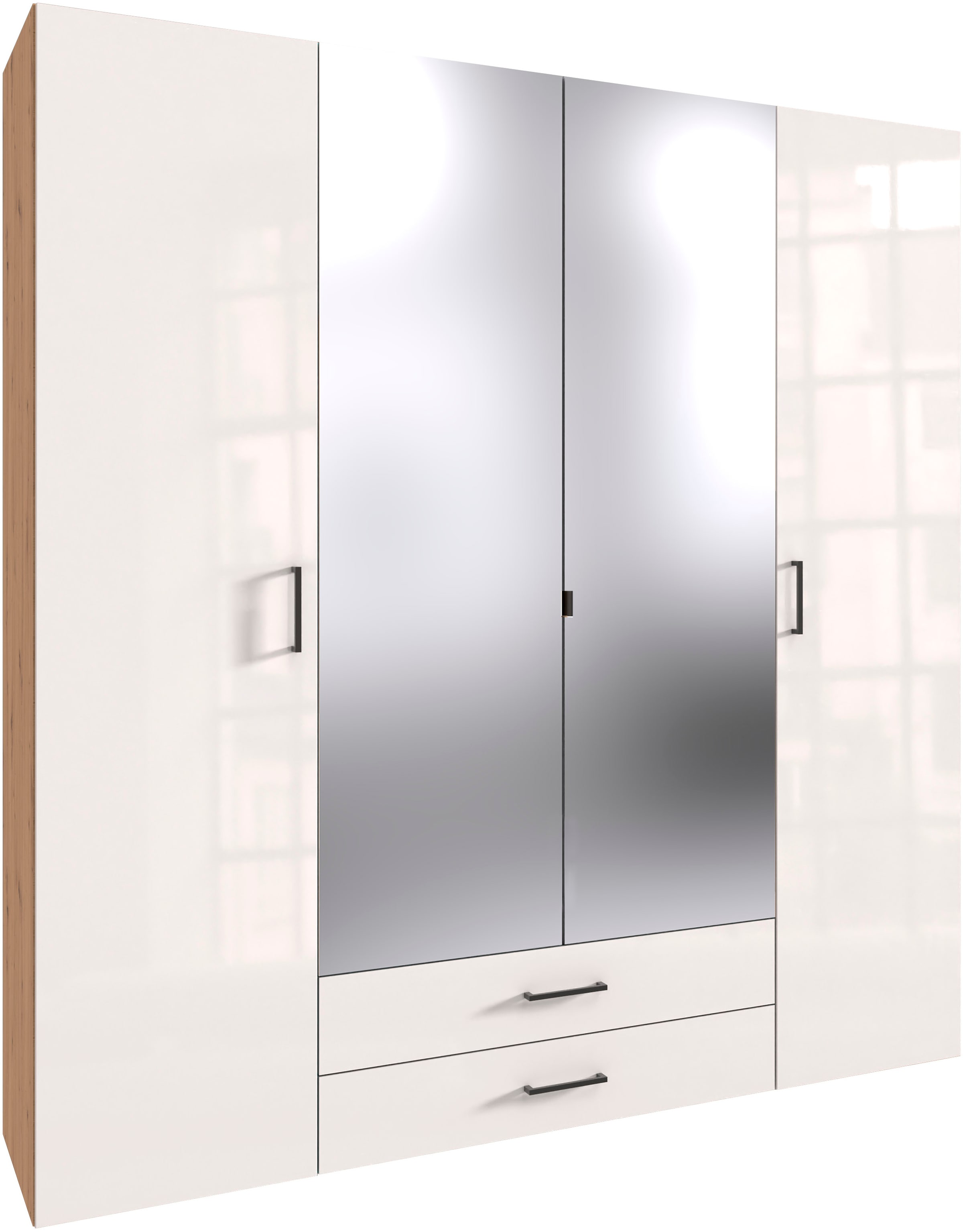 Wimex Drehtürenschrank "Mugano" mit langen oder kurzen Griffen aus Metall, günstig online kaufen