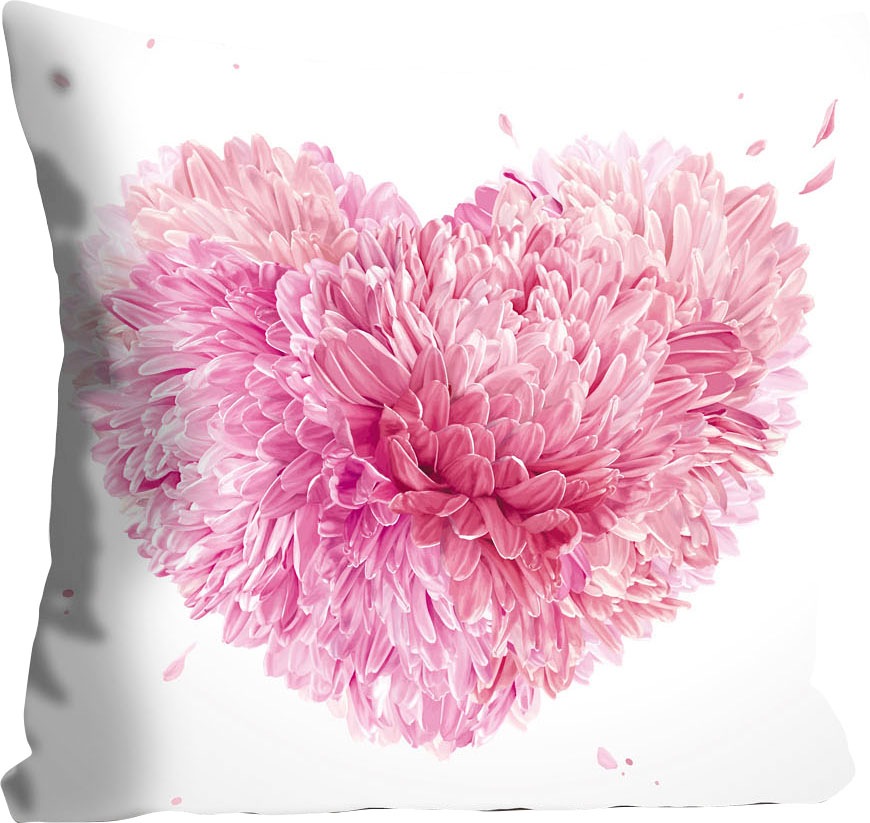 queence Dekokissen "Flower Heart" mit einem Blumenherz günstig online kaufen