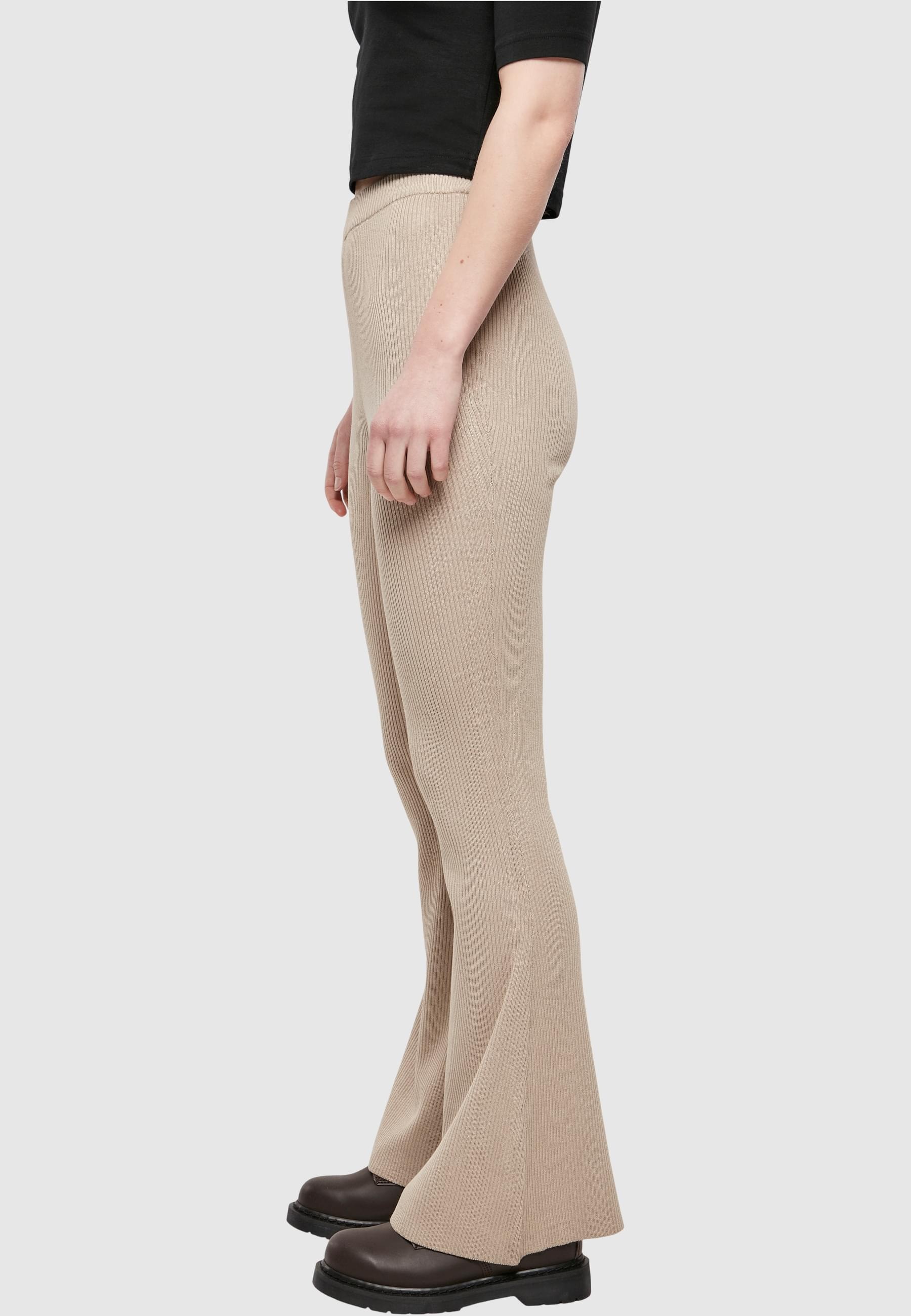 URBAN CLASSICS Leggings »Urban Classics Damen Ladies Rib Knit Bootcut Leggings«, (1 tlg.)