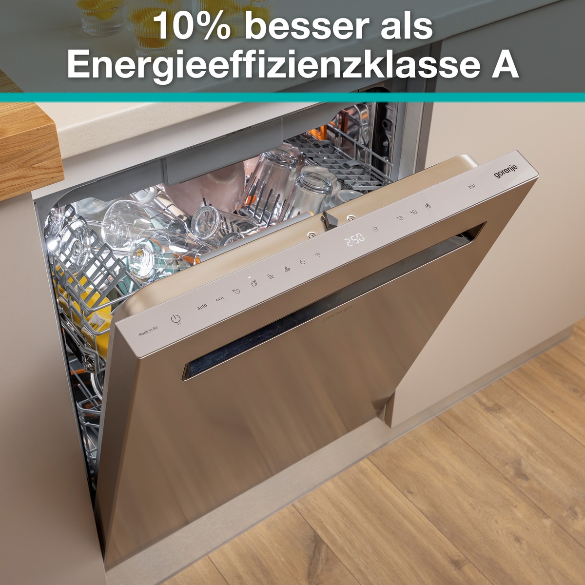 GORENJE Unterbaugeschirrspüler »GU673A65X« 9,5 l 16 Maßgedecke TotalDry - auto. Türöffnung