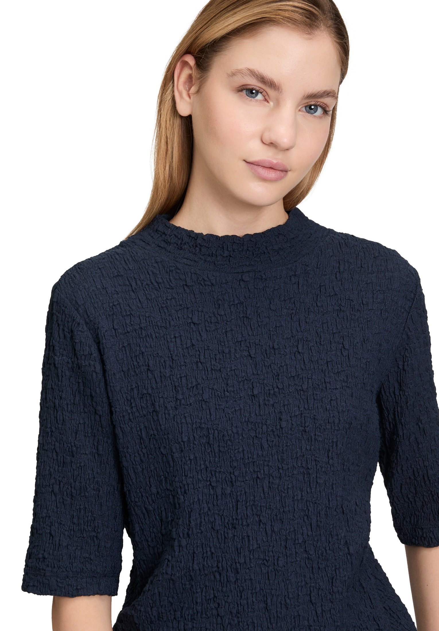 Betty Barclay Kurzarmshirt »Betty Barclay Damen Strukturshirt mit Stehkragen«, (1 tlg.)