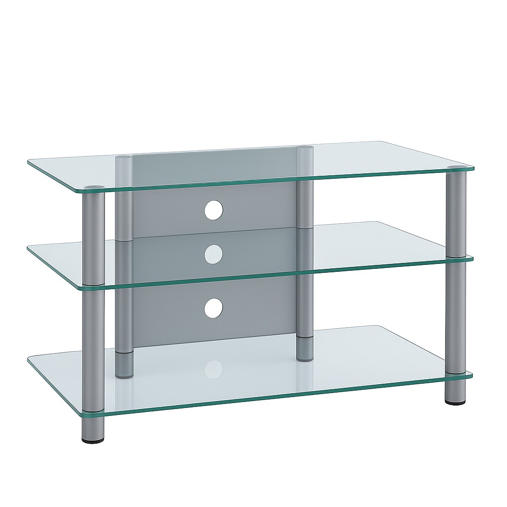 VCM Wohnzimmertisch »TV Möbel Sideboard Fernseh Rack Alu Glas Sindas« 1 Stk. tlg.