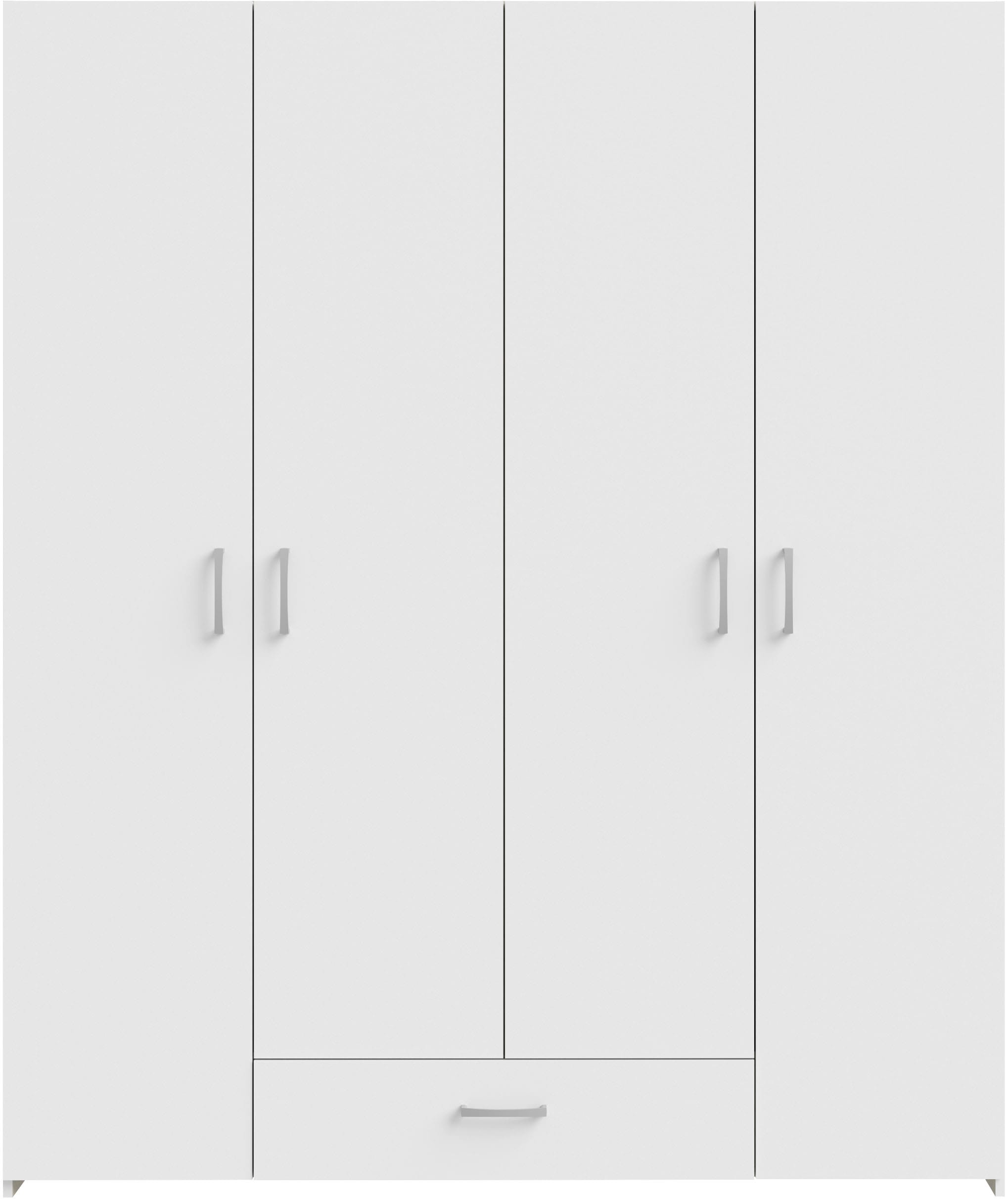 FORTE Drehtürenschrank »Econobox«, Drehtürenschrank, zeitloses Design mit alufarbigen Griffen.