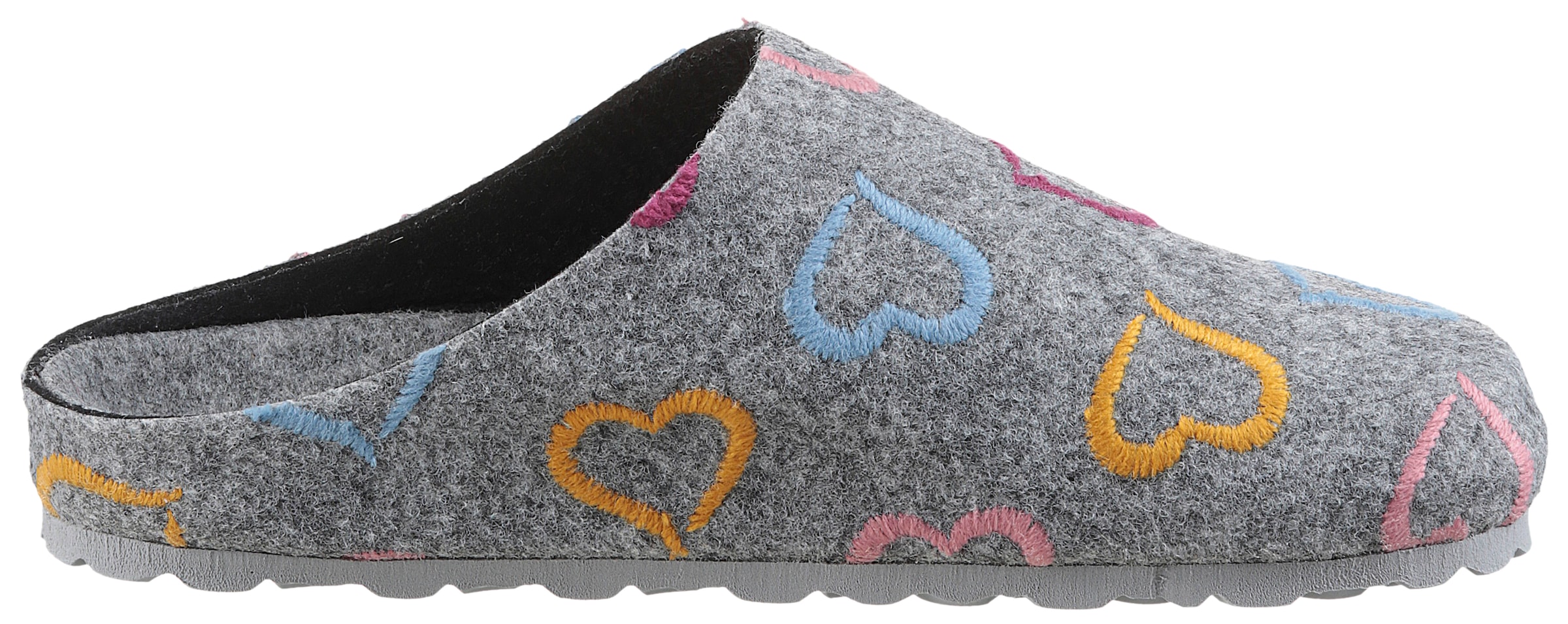 Aniston SHOES Clog, Homeslipper, Hausschuh mit süßer Herzchen-Stickerei - NEUE KOLLEKTION