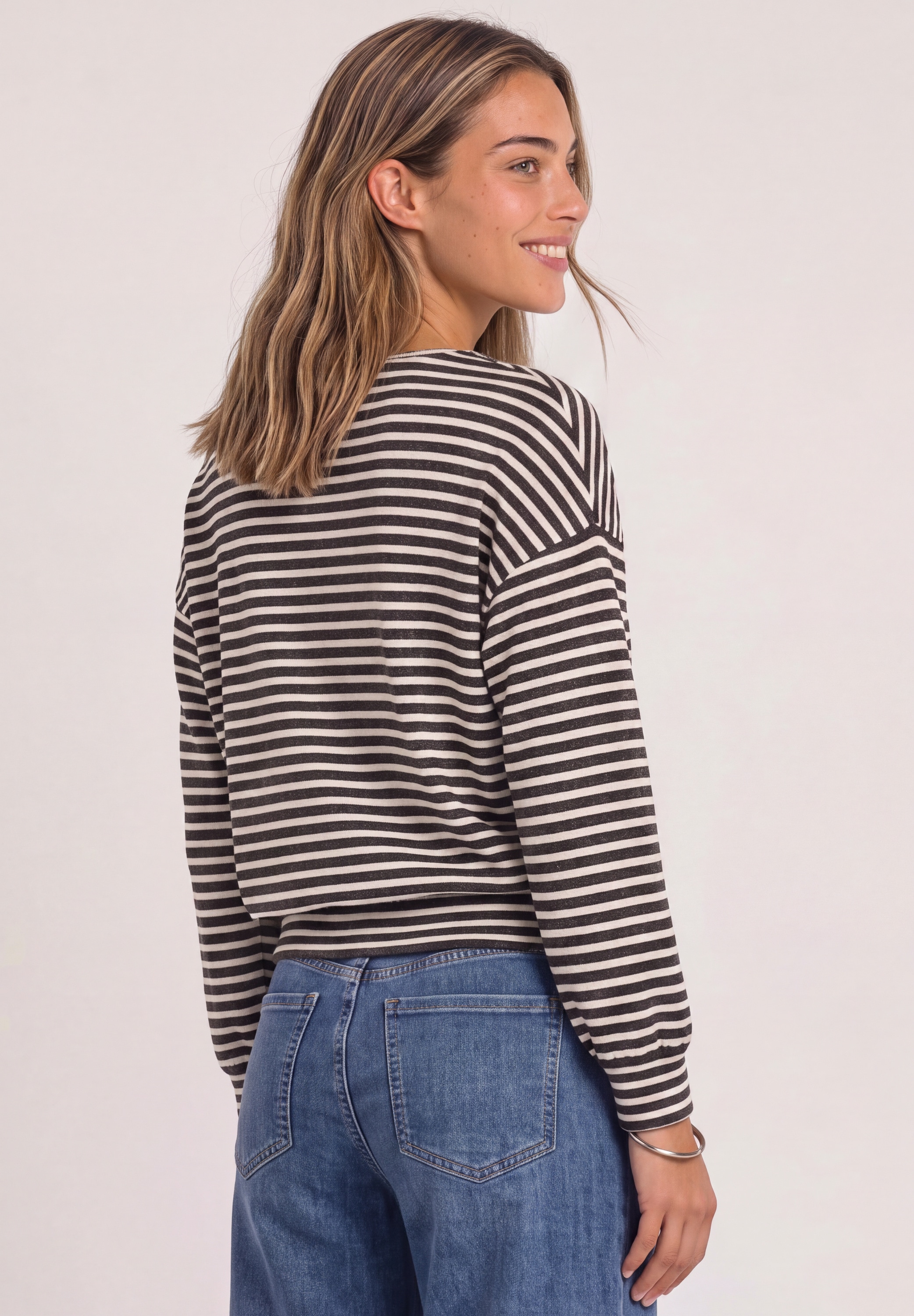 STREET ONE Langarmshirt mit Elastikbund
