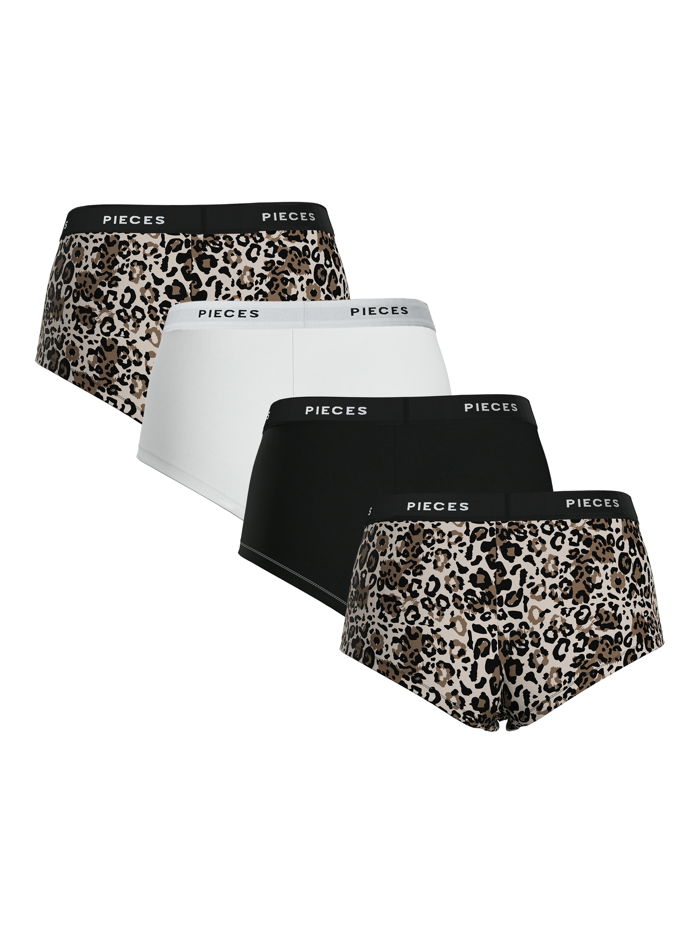 pieces Hipster "PCLOGO LADY 4 PACK AOP/SOLID NOOS BC" Packung, 4 Stk. Baumw günstig online kaufen