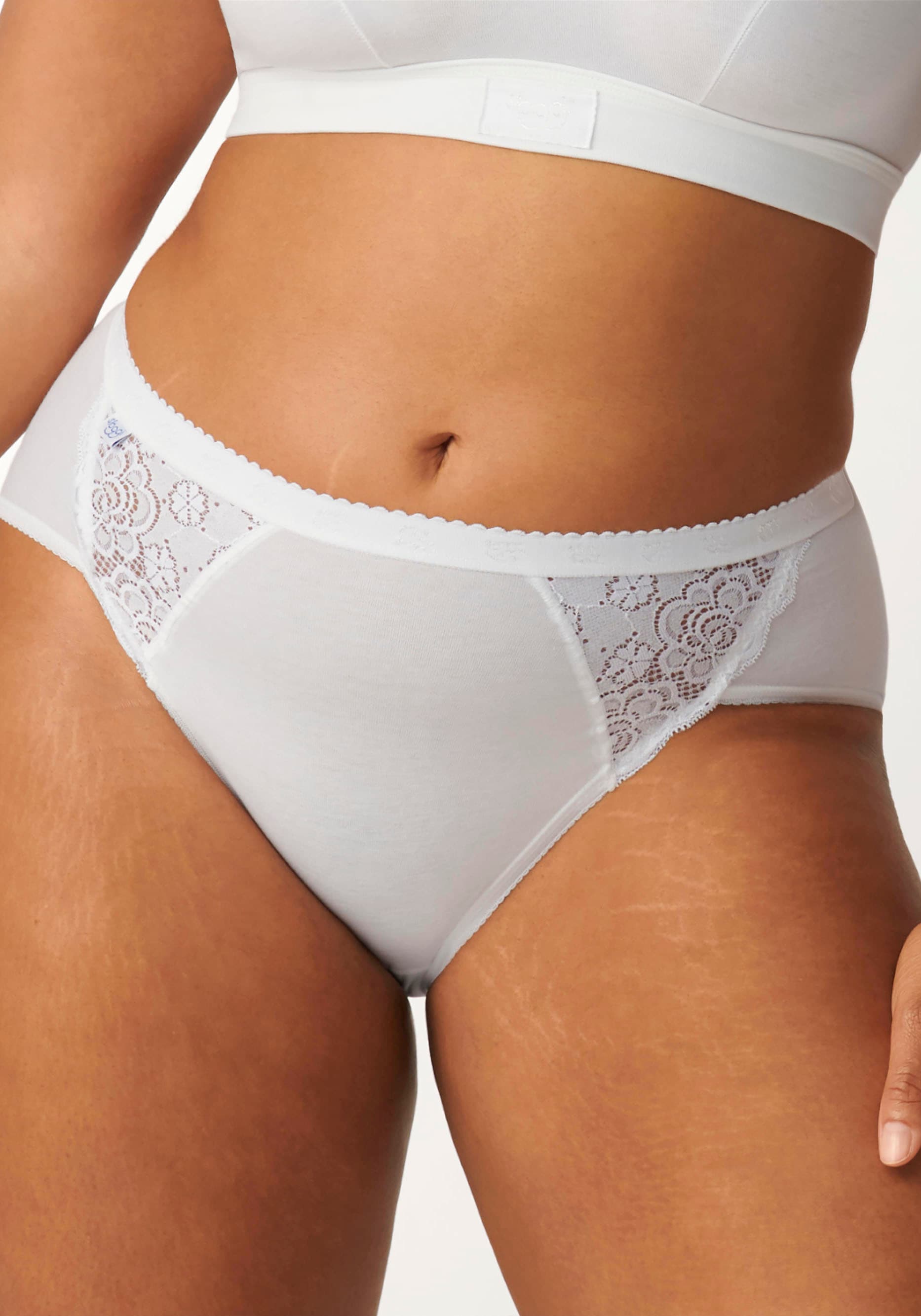 sloggi Slip »Chic Midi 4P«, (4er Pack), mit elastischen Spitzeneinsätzen