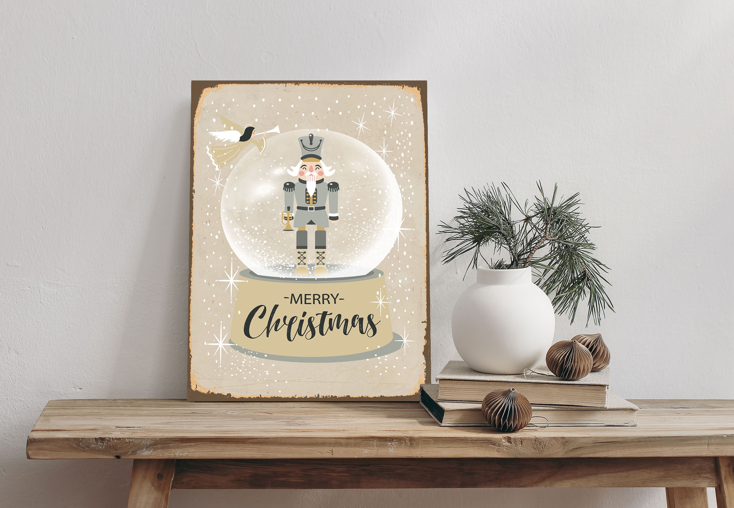 queence Alu-Dibond-Druck "Schneekugel" 1 Stk. tlg. Merry Christmas, Nusskna günstig online kaufen