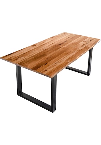 Baumkantentisch, Sichtbare Maserung und Astlöcher, Esstisch aus Massivholz