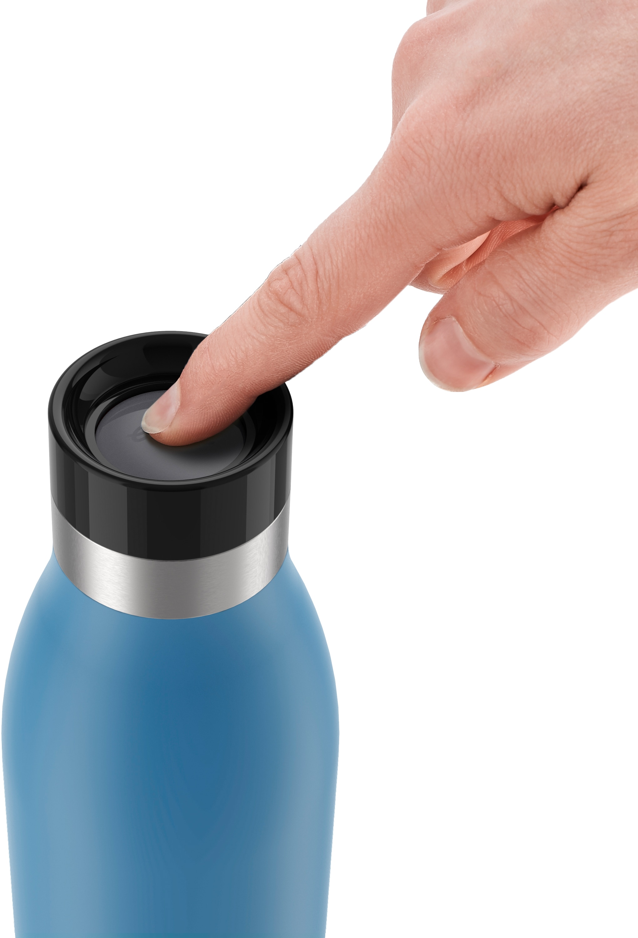 Emsa Trinkflasche »Bludrop Color«, (1 tlg.), Edelstahl, Quick-Press Deckel, 12h warm/24h kühl