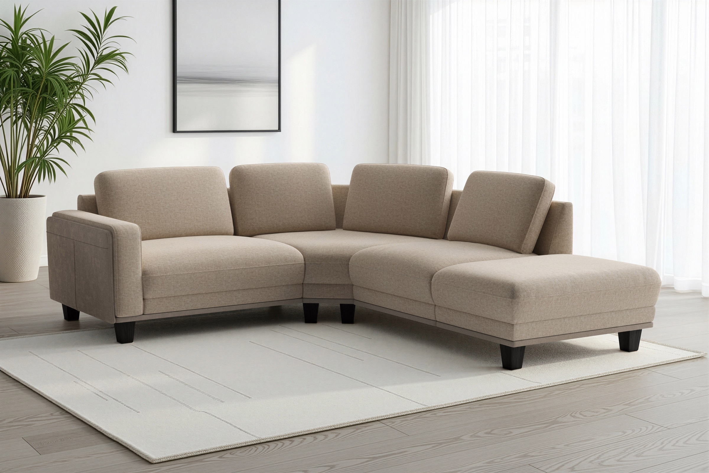 sit&more Ecksofa "Concept" Modernes Sofa in drei Fußfarben zur Auswahl