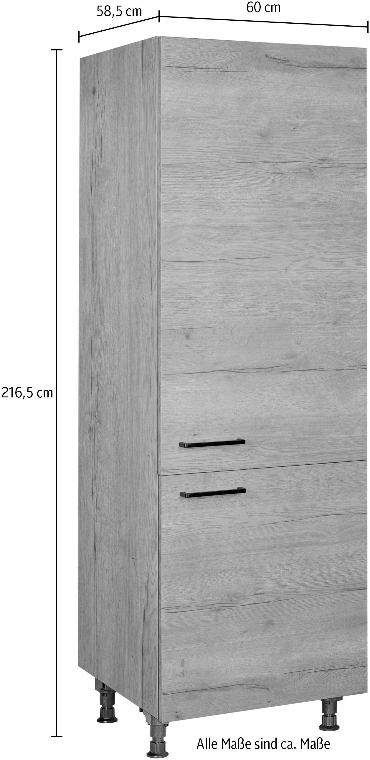 nobilia® Kühlmodul »"Structura", für ein Kühl- und Gefrierschrank, Ausrichtung wählbar«, vormontiert, Ausrichtung wählbar, Breite/Höhe: 60/216,6 cm