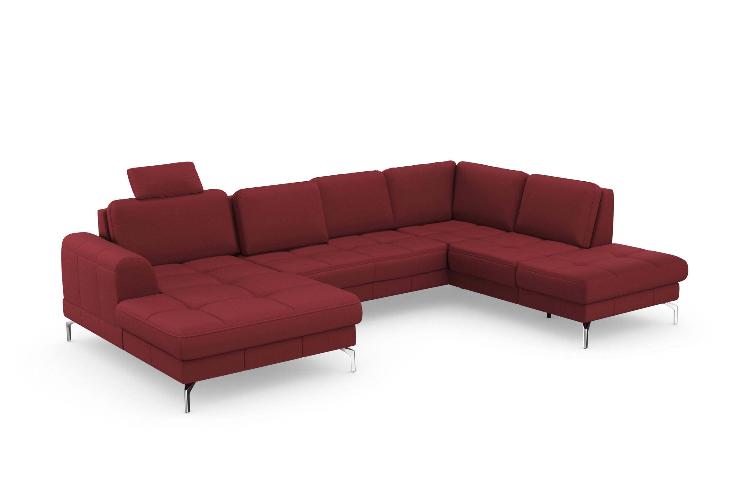 sit&more Wohnlandschaft »Bendigo U-Form«, inklusive Sitztiefenverstellung, Bodenfreiheit 15 cm, in 2 Fußfarben