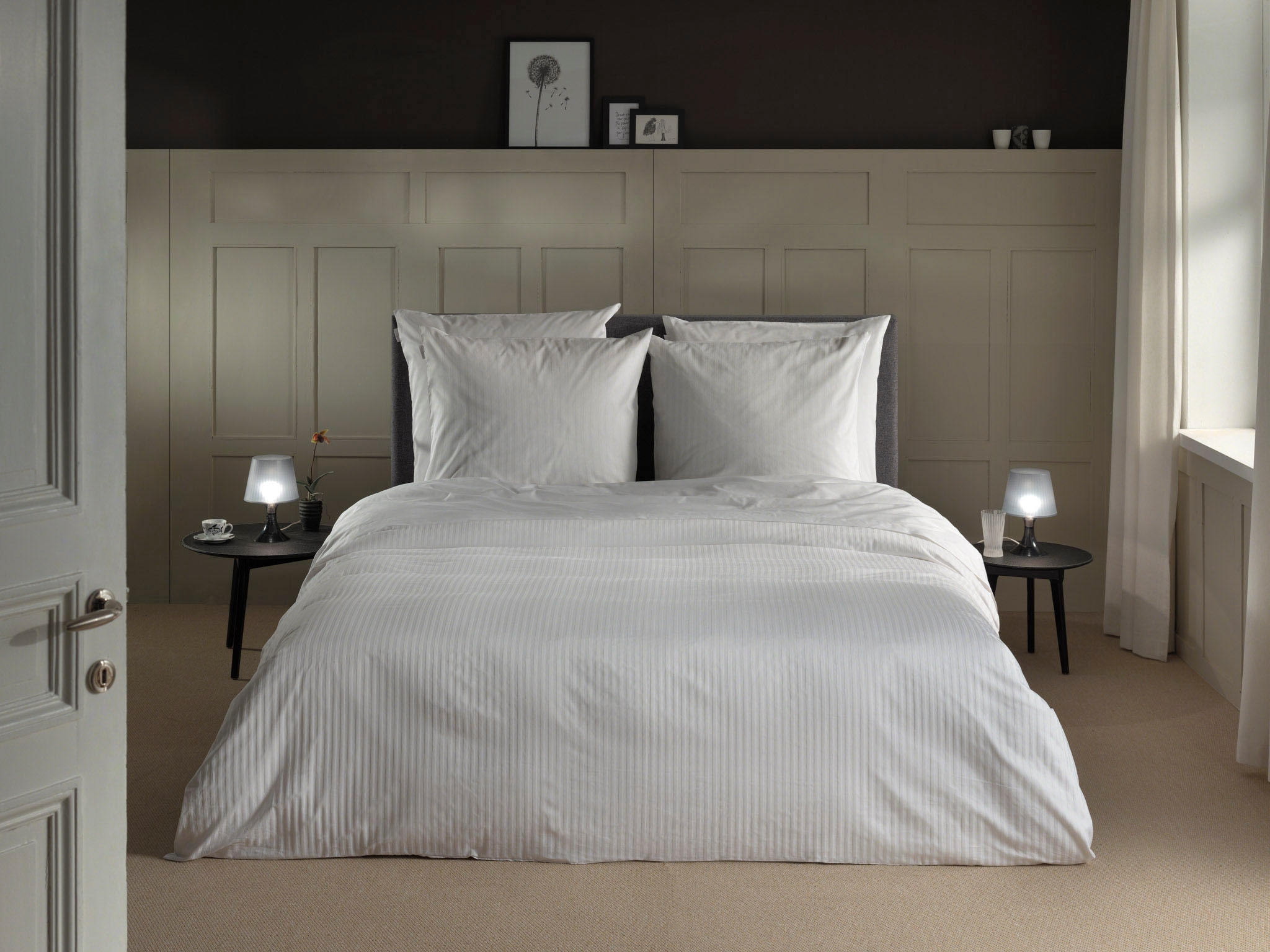 Heckett & Lane Bettwäsche "Banda" 2 Stk. tlg. hochwertiges Mako-Satin, Stre günstig online kaufen