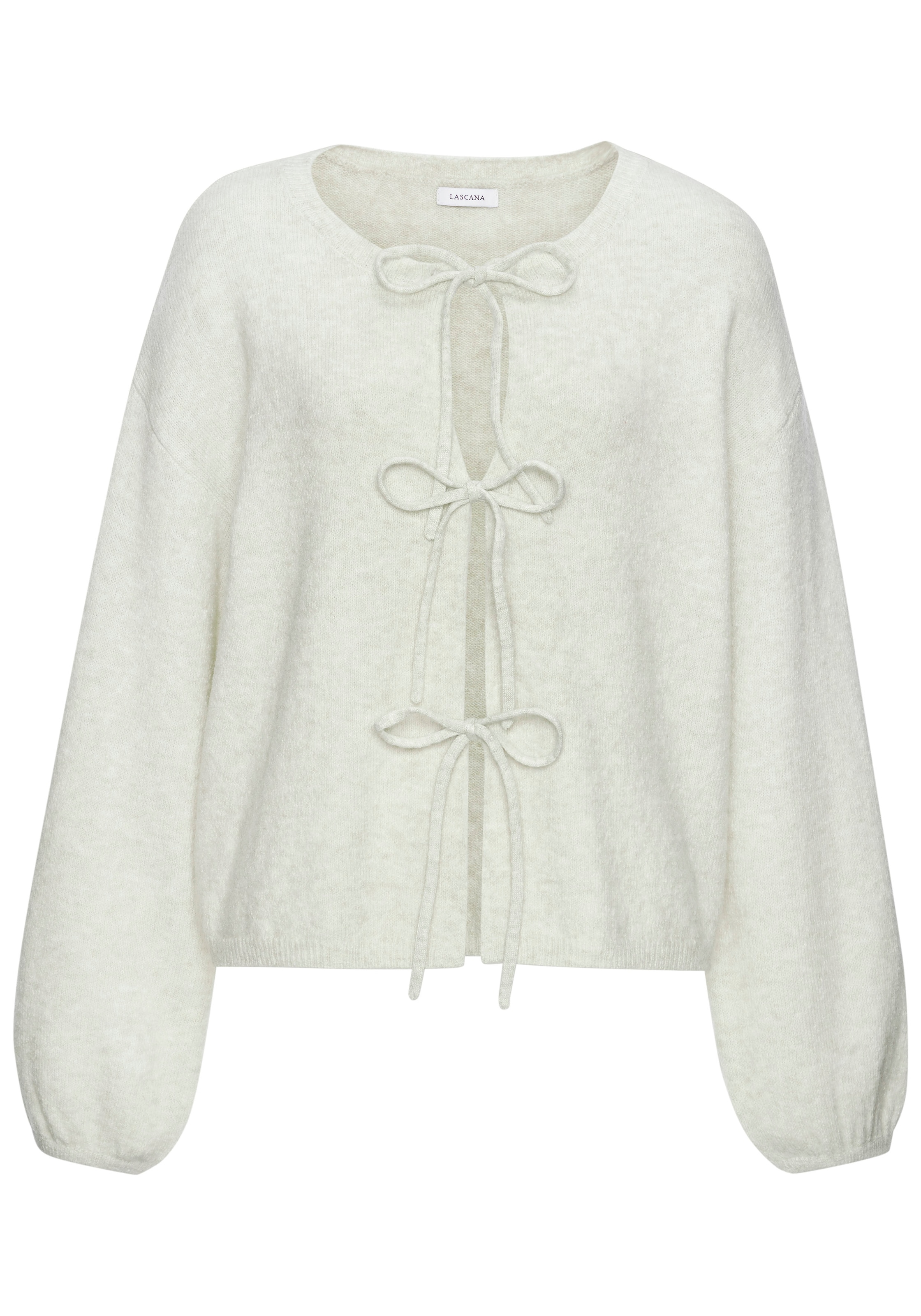 LASCANA Strickjacke, mit Schleifen
