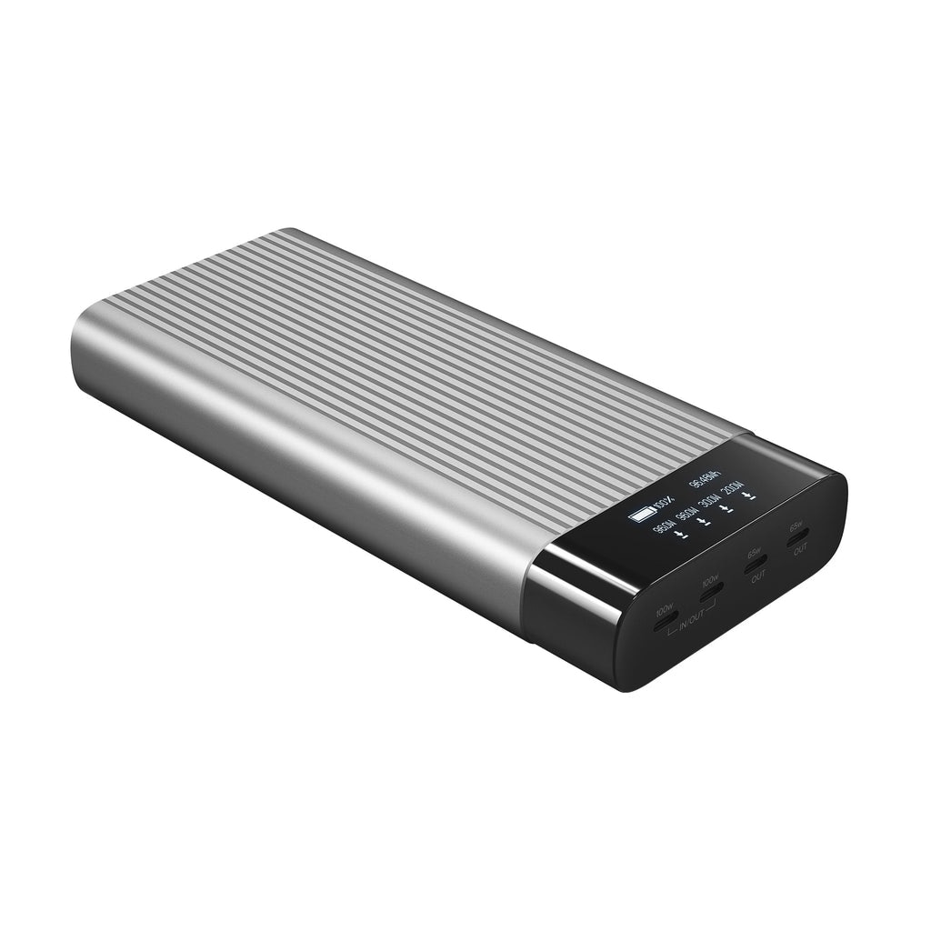 Targus Powerbank »HyperJuice 245W USB-C Battery Pack mit OLED Display«, 27.000 mAh, PD3.0, QC 4.0, 2x 100W und 2x 65W