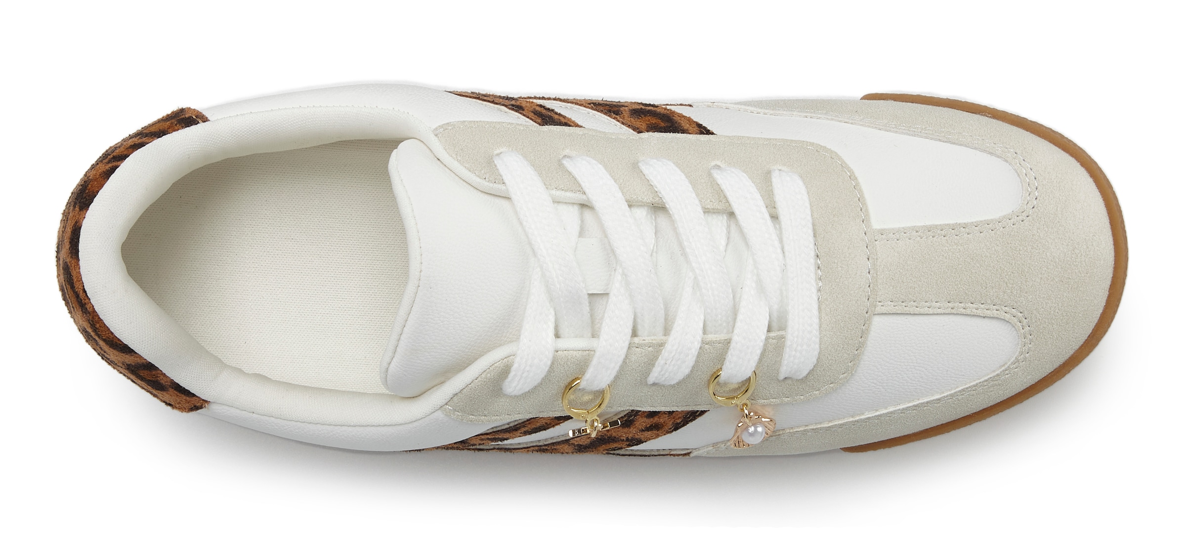 LASCANA Sneaker, Schnürhalbschuh, Freizeitschuh mit abnehmbaren Schmucksteinen VEGAN