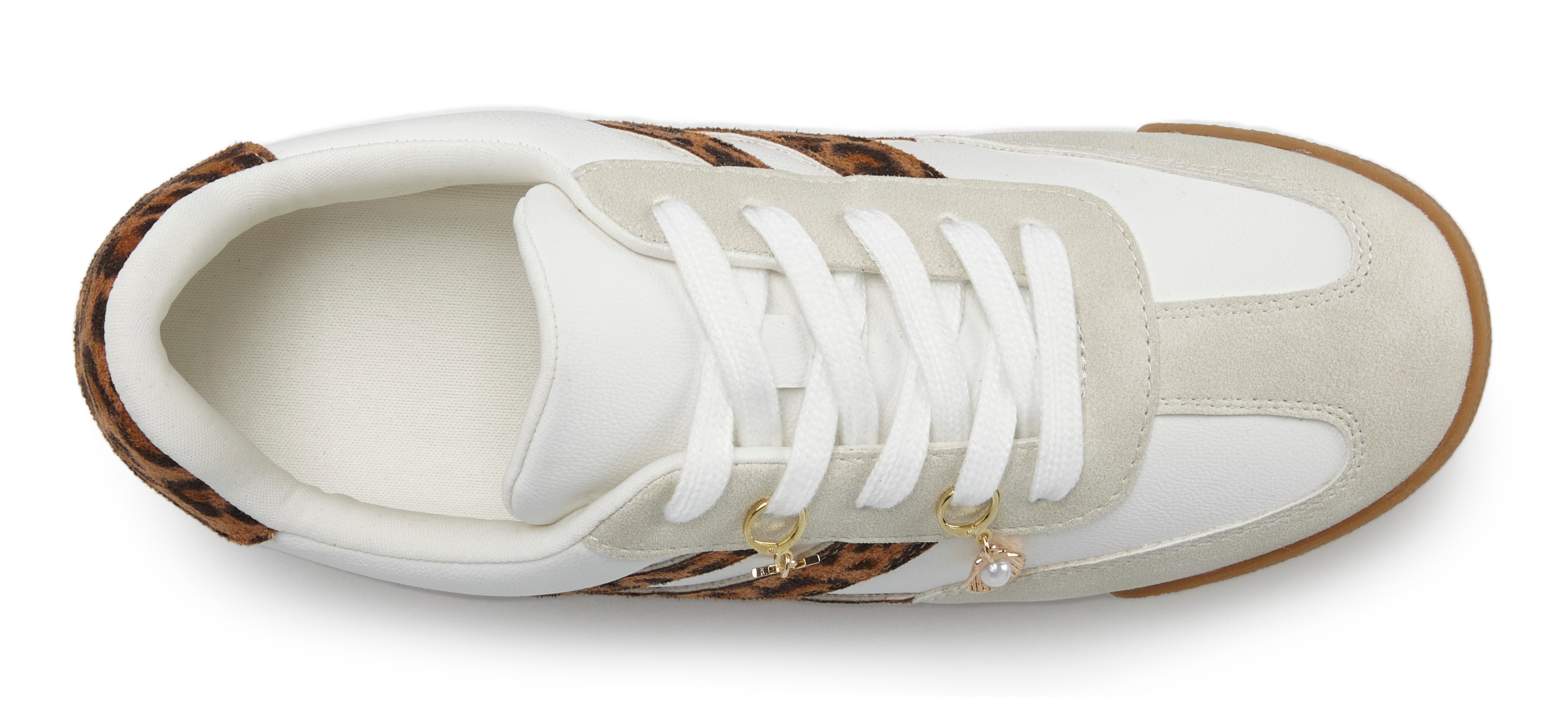 Thumbnail - LASCANA Sneaker, Schnürhalbschuh, Freizeitschuh mit abnehmbaren Schmucksteinen VEGAN