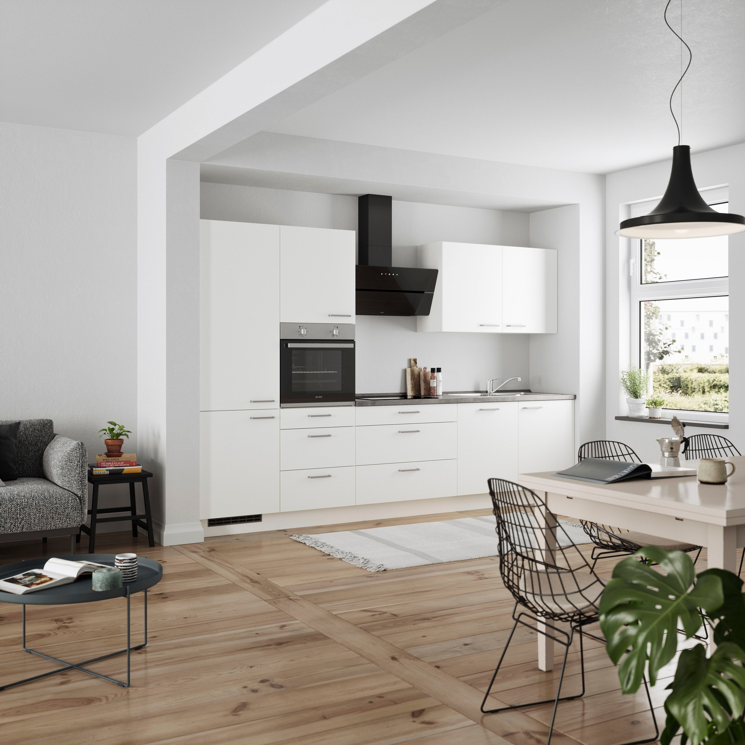 nobilia® Küchenzeile »"Touch II"«, vormontiert, Ausrichtung wählbar, Breite 330 cm, wahlw. mit E-Geräten