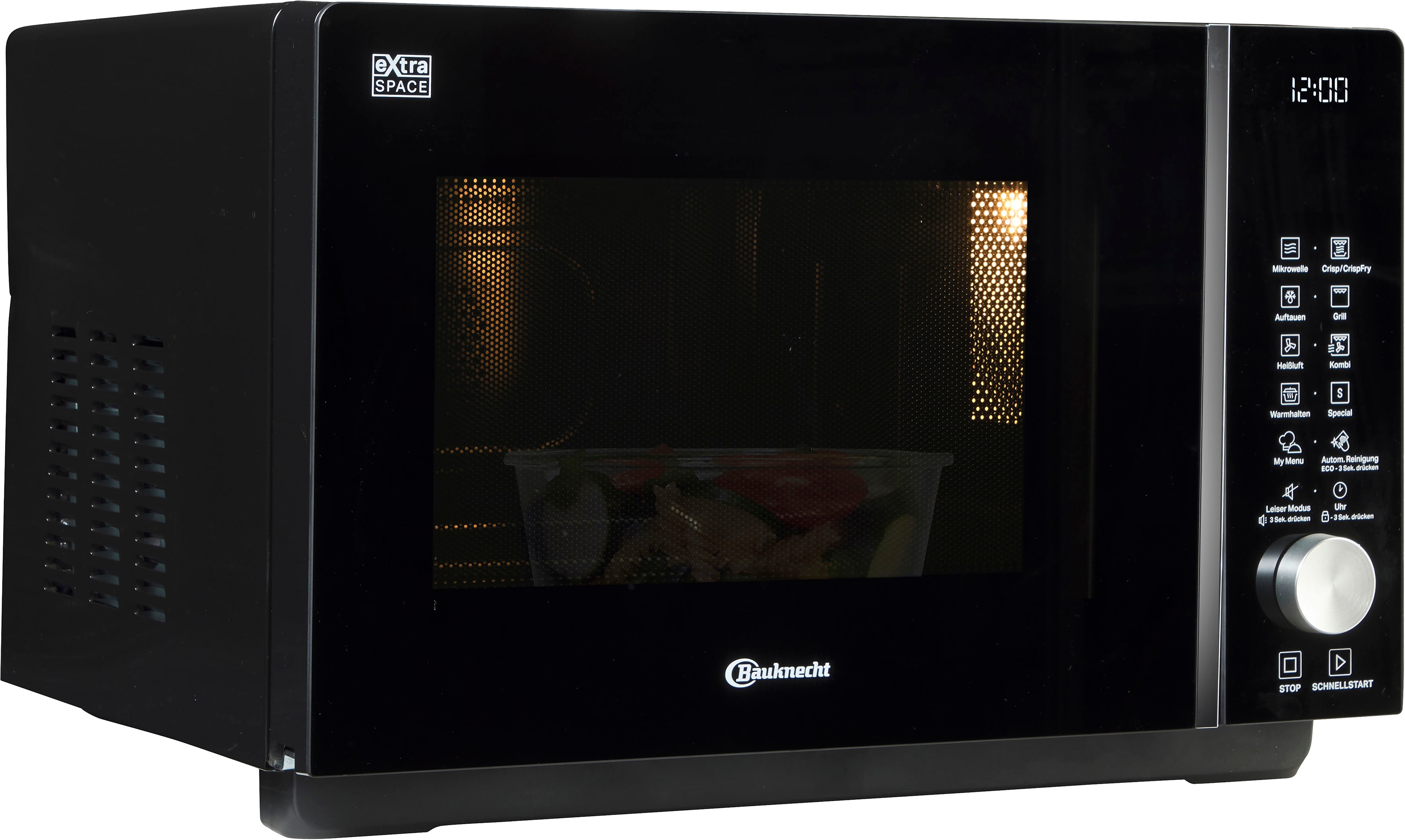 BAUKNECHT Mikrowelle "MF 258 B" Grill Heißluft Mikrowelle Extra viel Platz, Grill, Heißluft und Crisp für knusprige Pizza