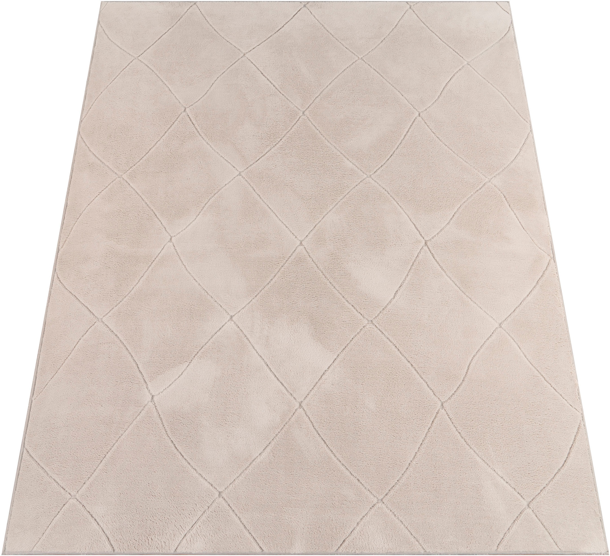 Paco Home Teppich "Utrecht 641" rechteckig 4 mm Höhe Kurzflor, Uni Farben, günstig online kaufen