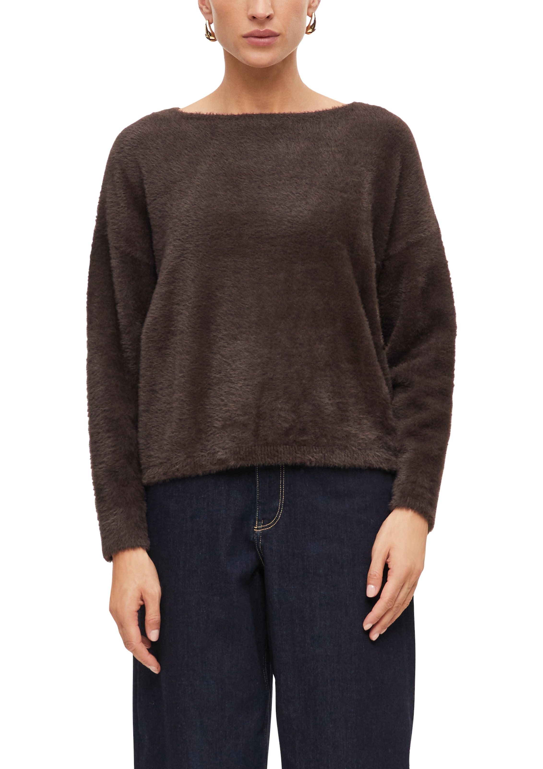 s.Oliver BLACK LABEL Strickpullover U-Boot-Ausschnitt, Regular Fit, Viskosemix