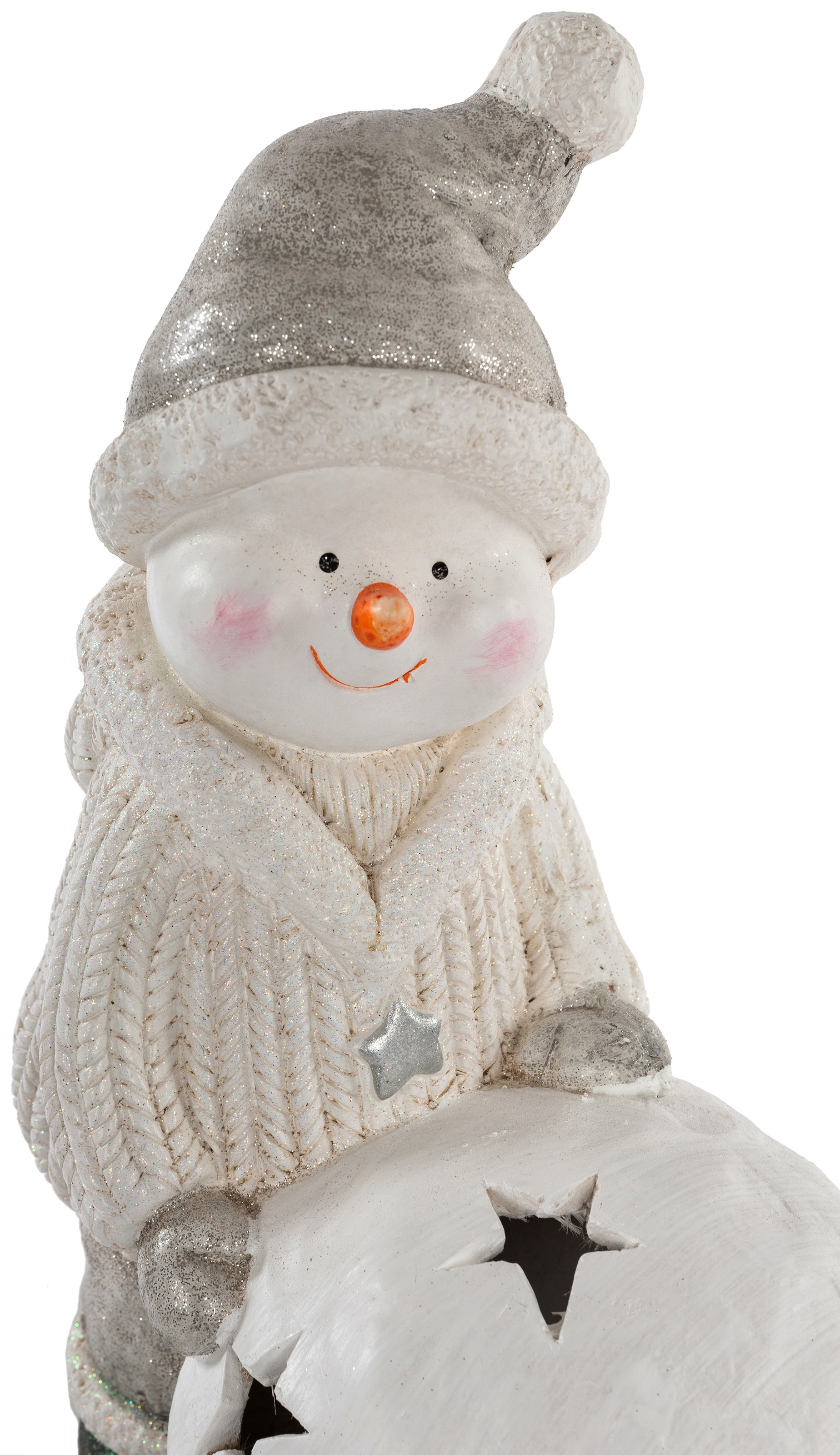 Myflair Möbel & Accessoires Schneemann »Weihnachtsdeko«, mit LED Beleuchtung, Höhe ca. 37 cm